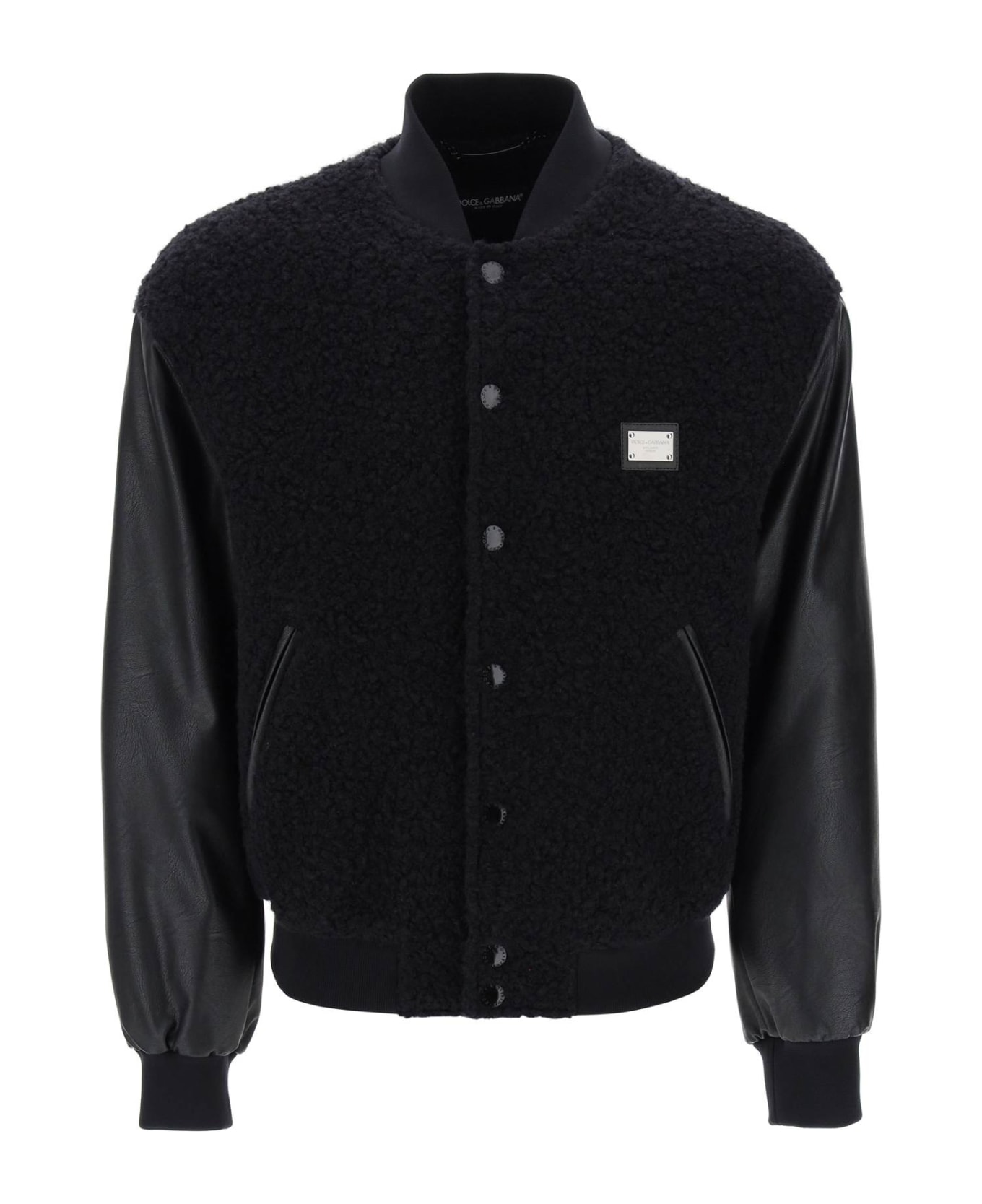 Dolce & Gabbana Wool Teddy Bomber Jacket - NERO (Black) ジャケット