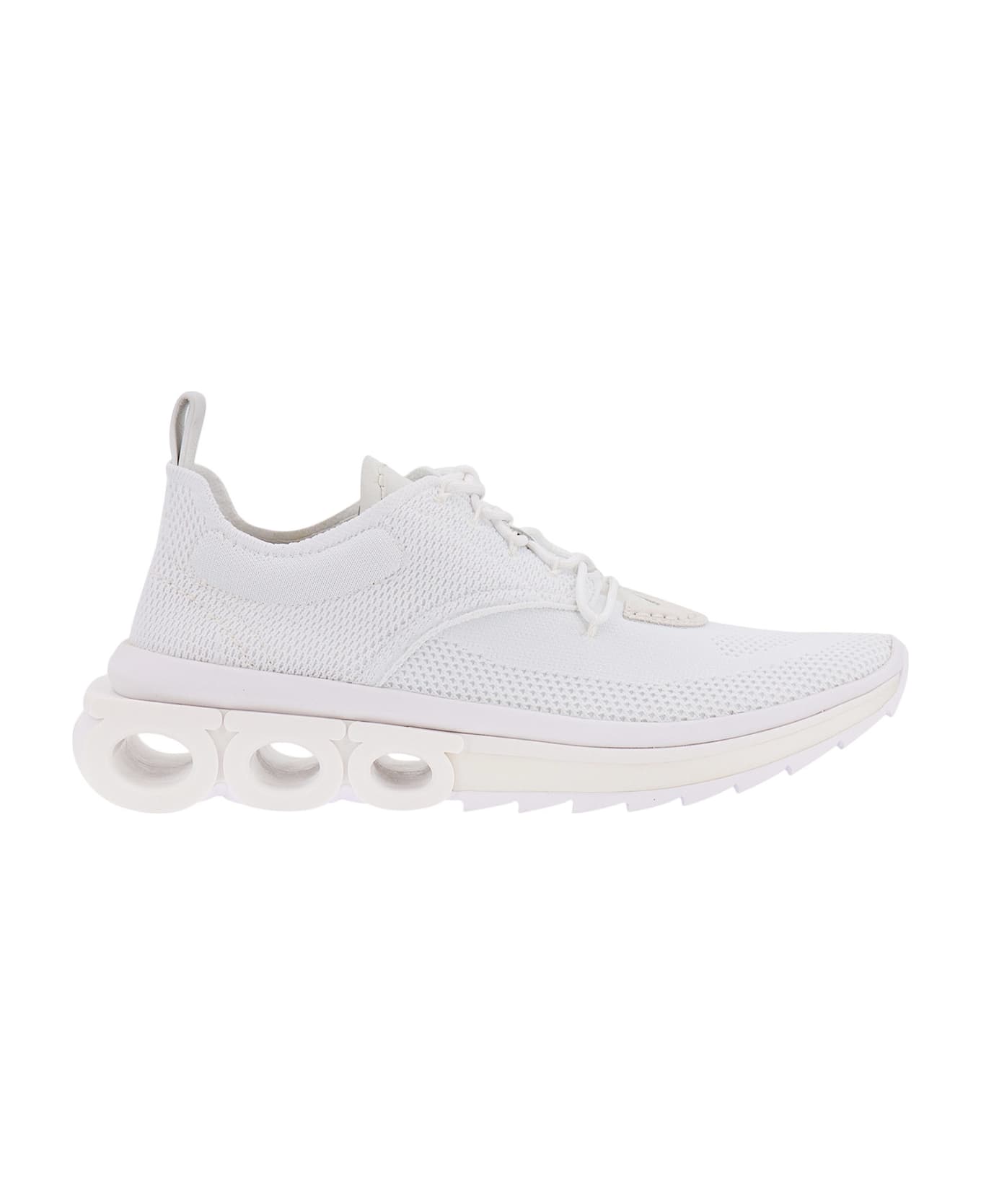 Ferragamo Nima Knit Sneakers - White