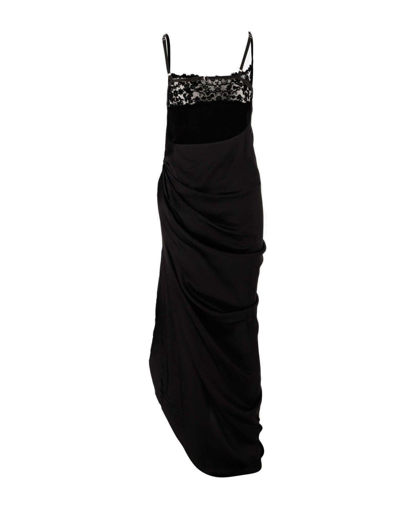 Jacquemus La Saudade Longue Brodèe Dress - Black ワンピース＆ドレス