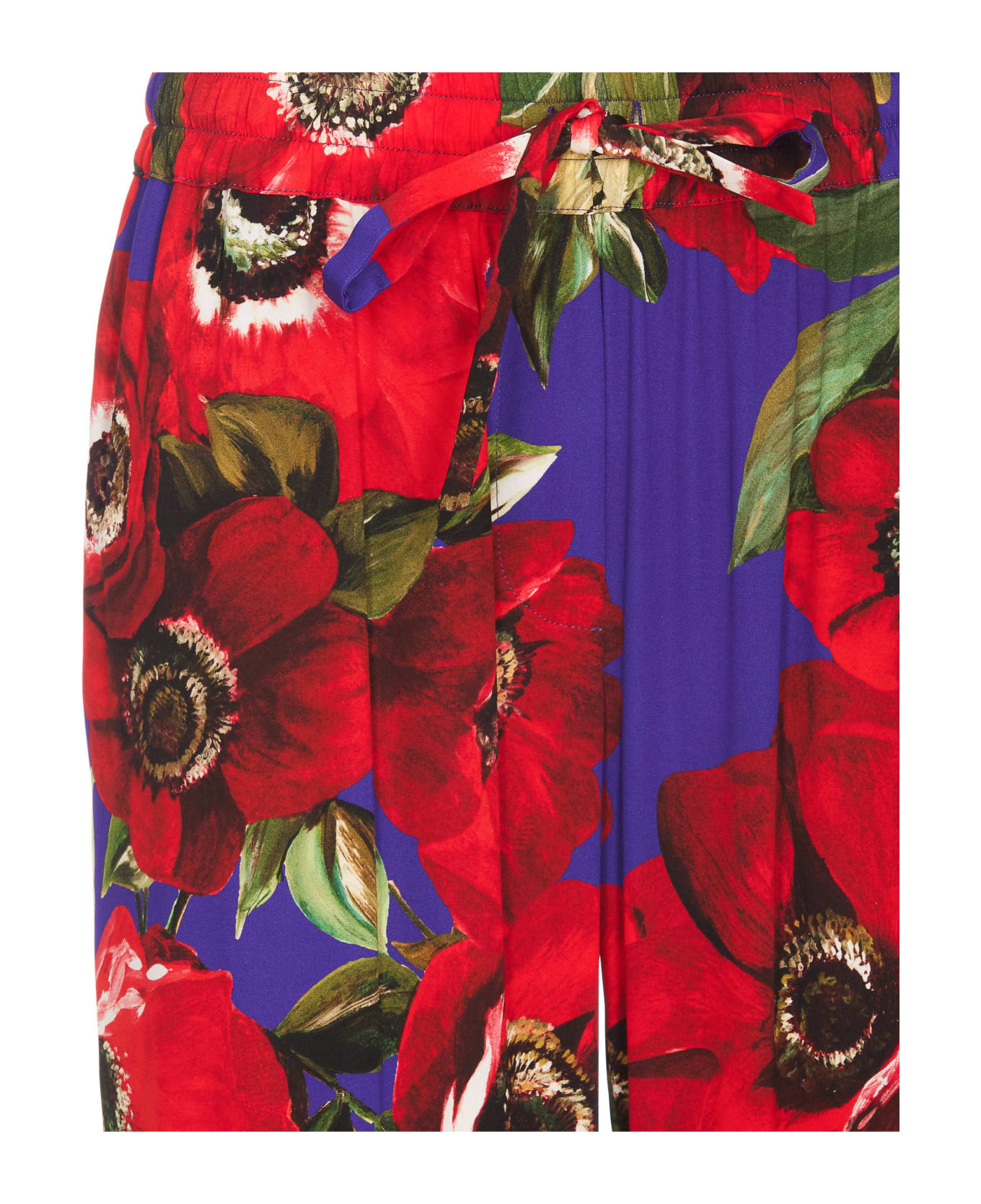 Dolce & Gabbana Printed Silk Pants - red ボトムス