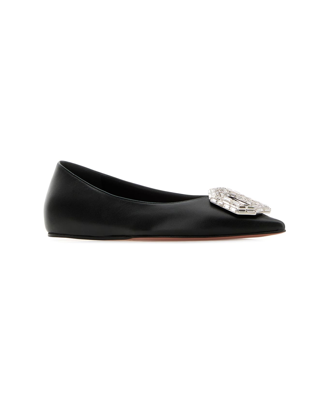 Amina Muaddi Camelia Flat Nappa Black White Buc - BLACKWHITE