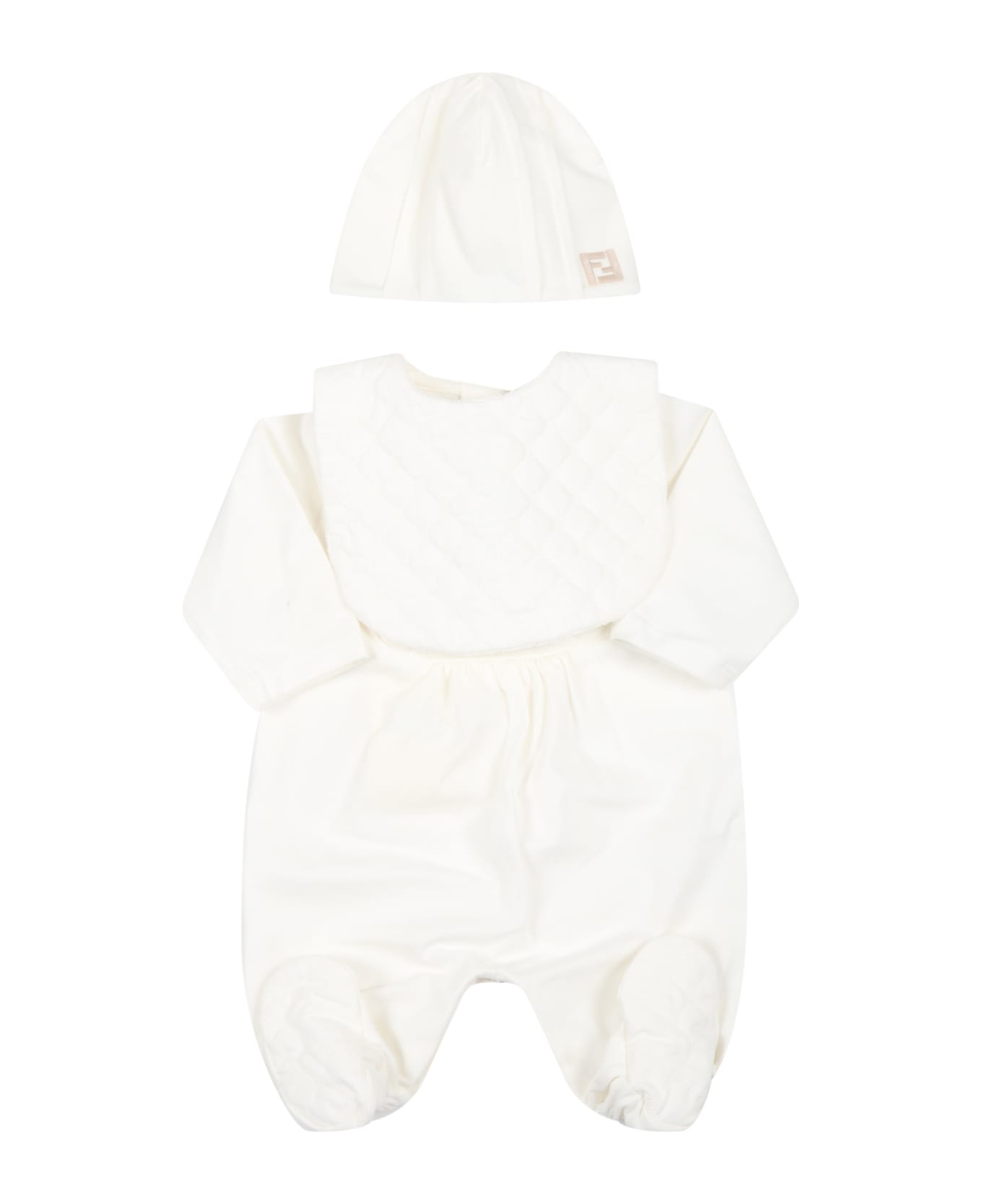 Fendi thin White Set For Baby Kids - White