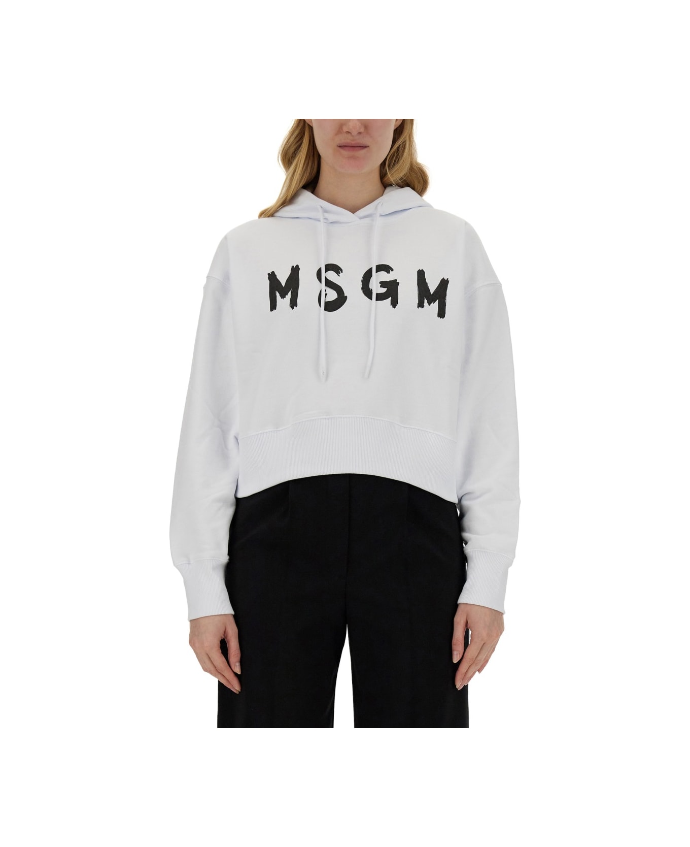 MSGM Sweatshirt With Logo - WHITE