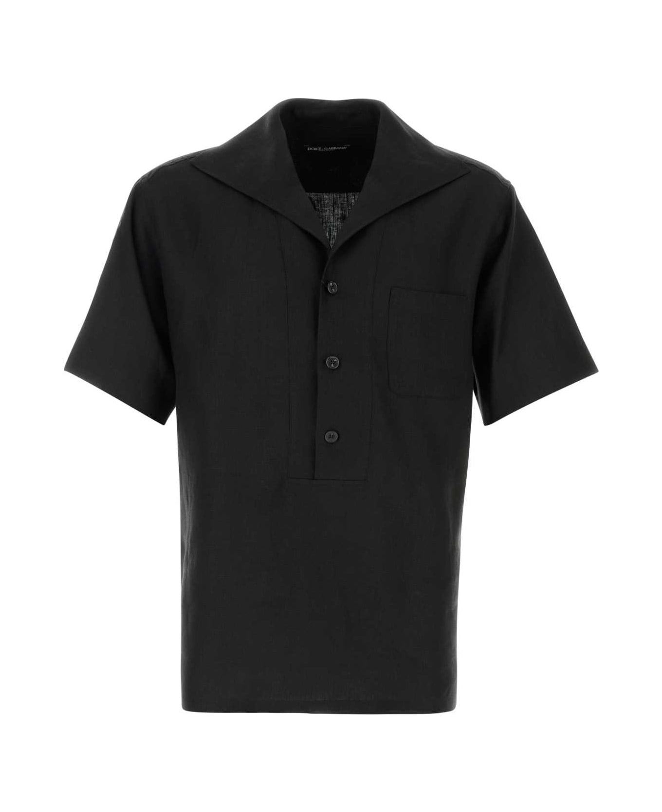 Dolce & Gabbana Black Linen Shirt - NERO