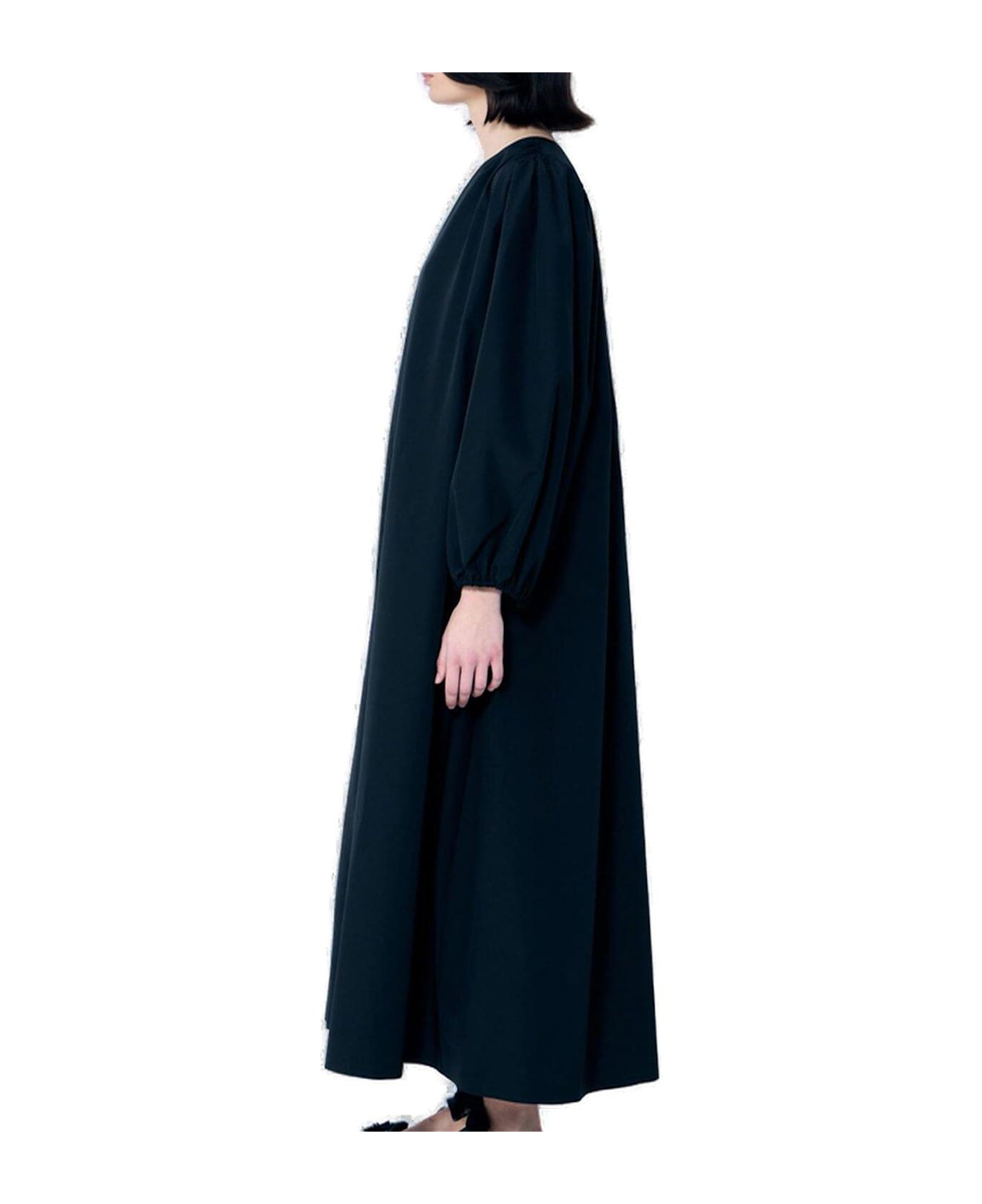 The Row Beauvoir V-neck Midi Dress - Black