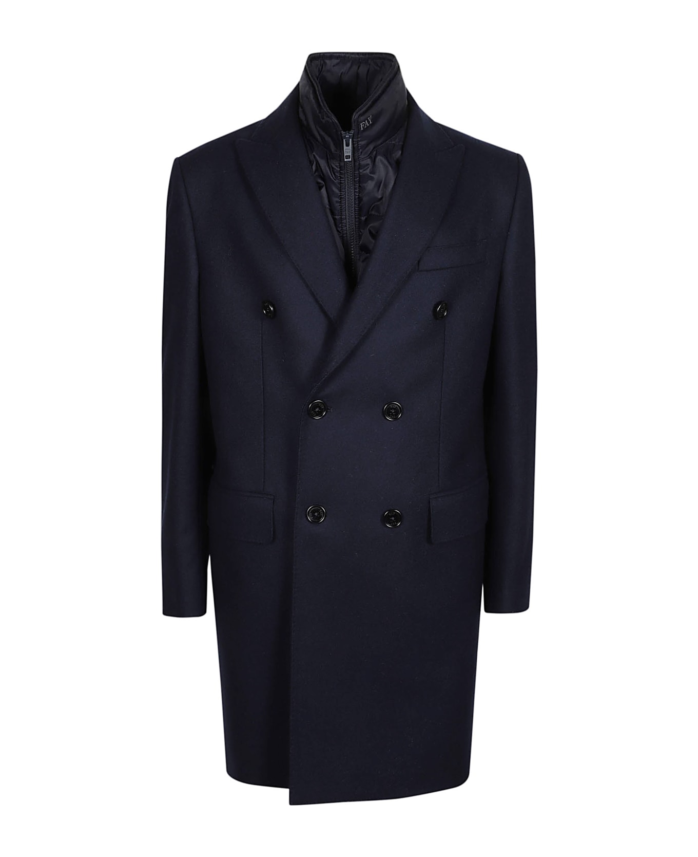 Fay Double-breasted Coat + Waistcoat - Blu Scuro