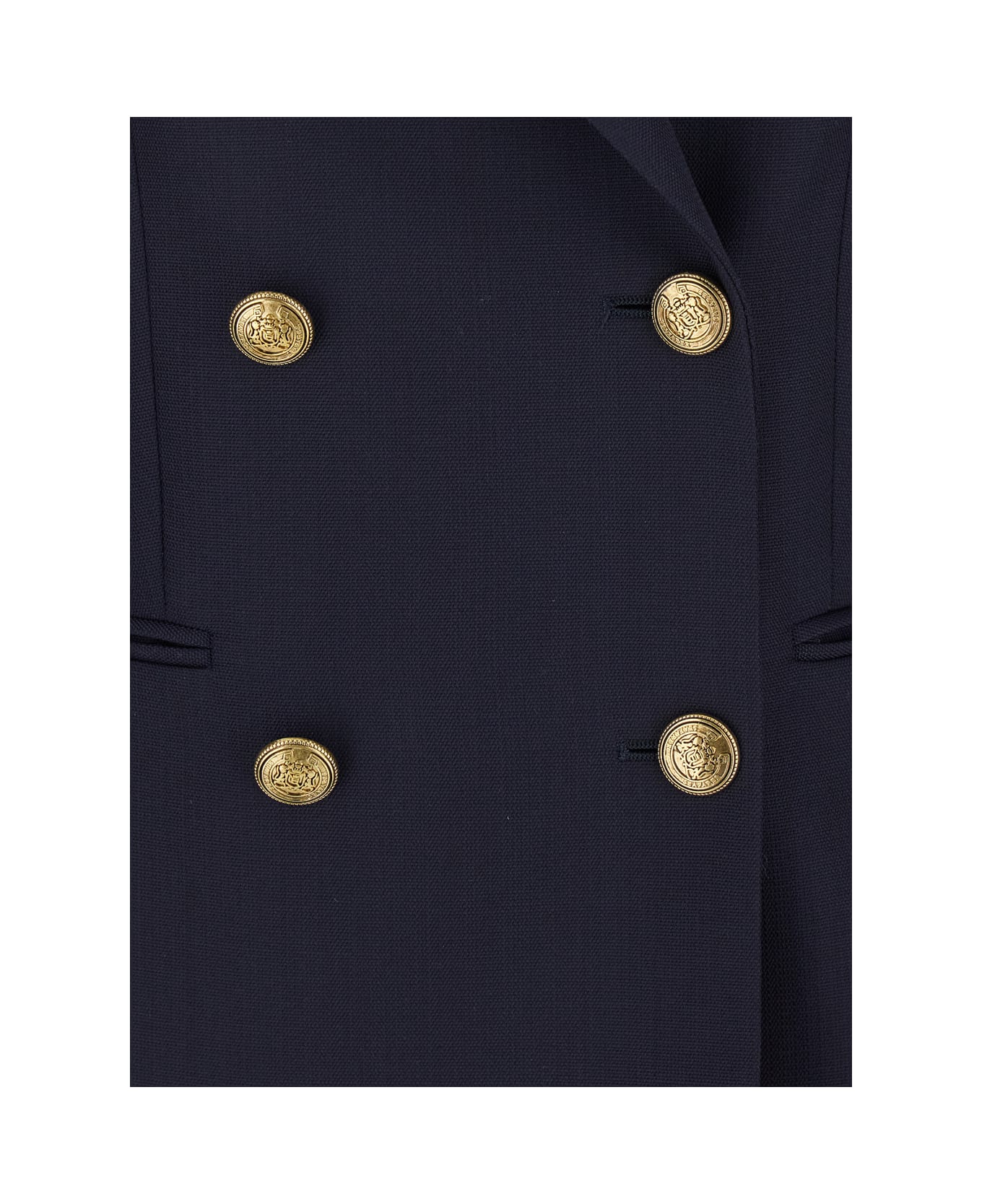 The Seafarer 
betty
 Blue Jacket With Shoulder Pads And Metallic Buttons In Virgin Wool Woman - Blu