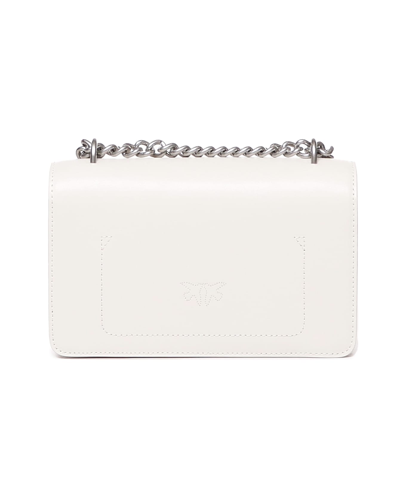 Pinko Love One Mini Bag - BIANCO SETA-OLD SILVER