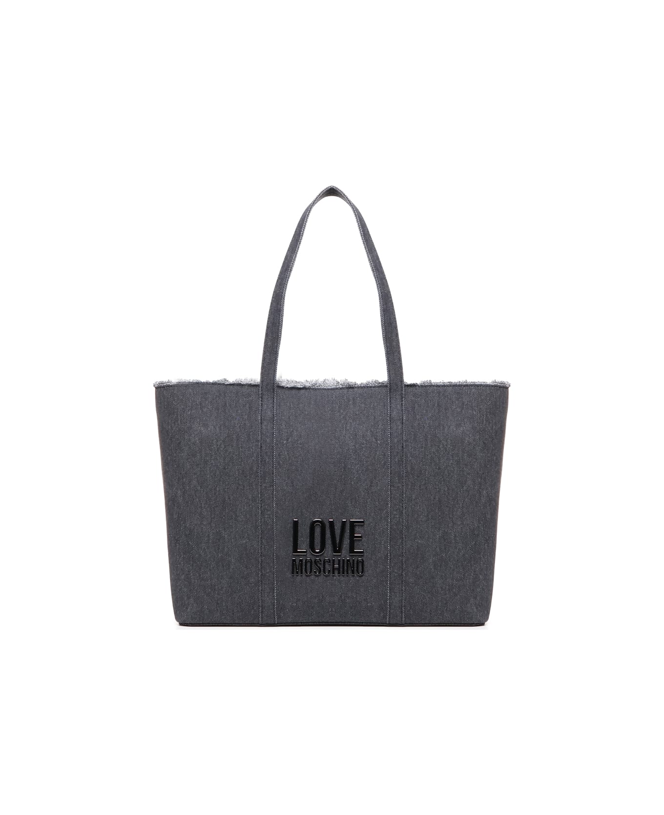 Love Moschino Denim Icon Cotton Shopper Bag - Nero トートバッグ