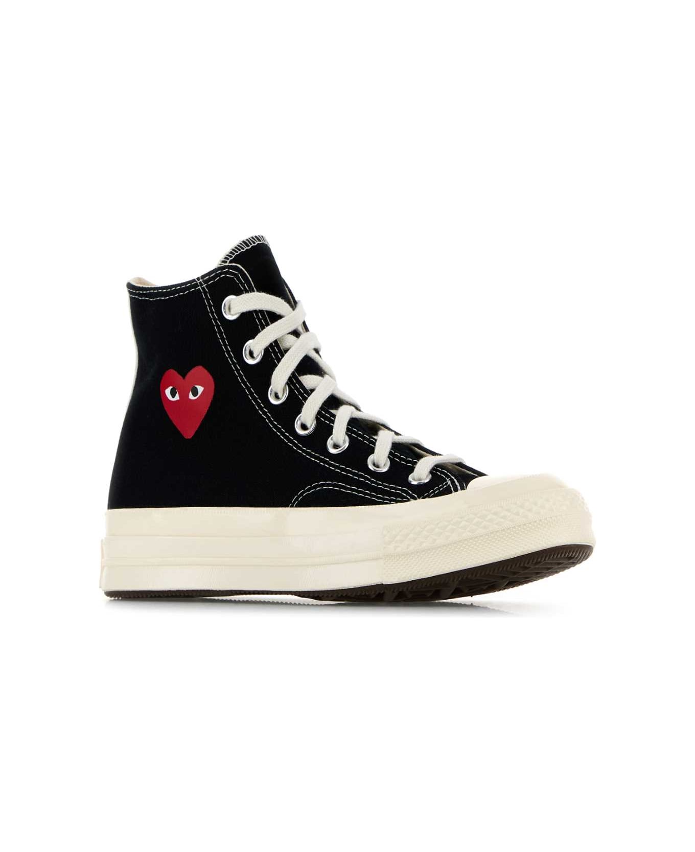 Comme des Garçons Play Black Canvas Comme Des Garã§ons X Converse Sneakers - BLACK