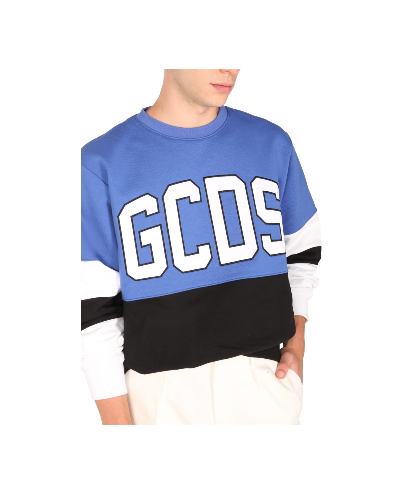 GCDS Hockey Sweatshirt With Ultralogue - BLUE