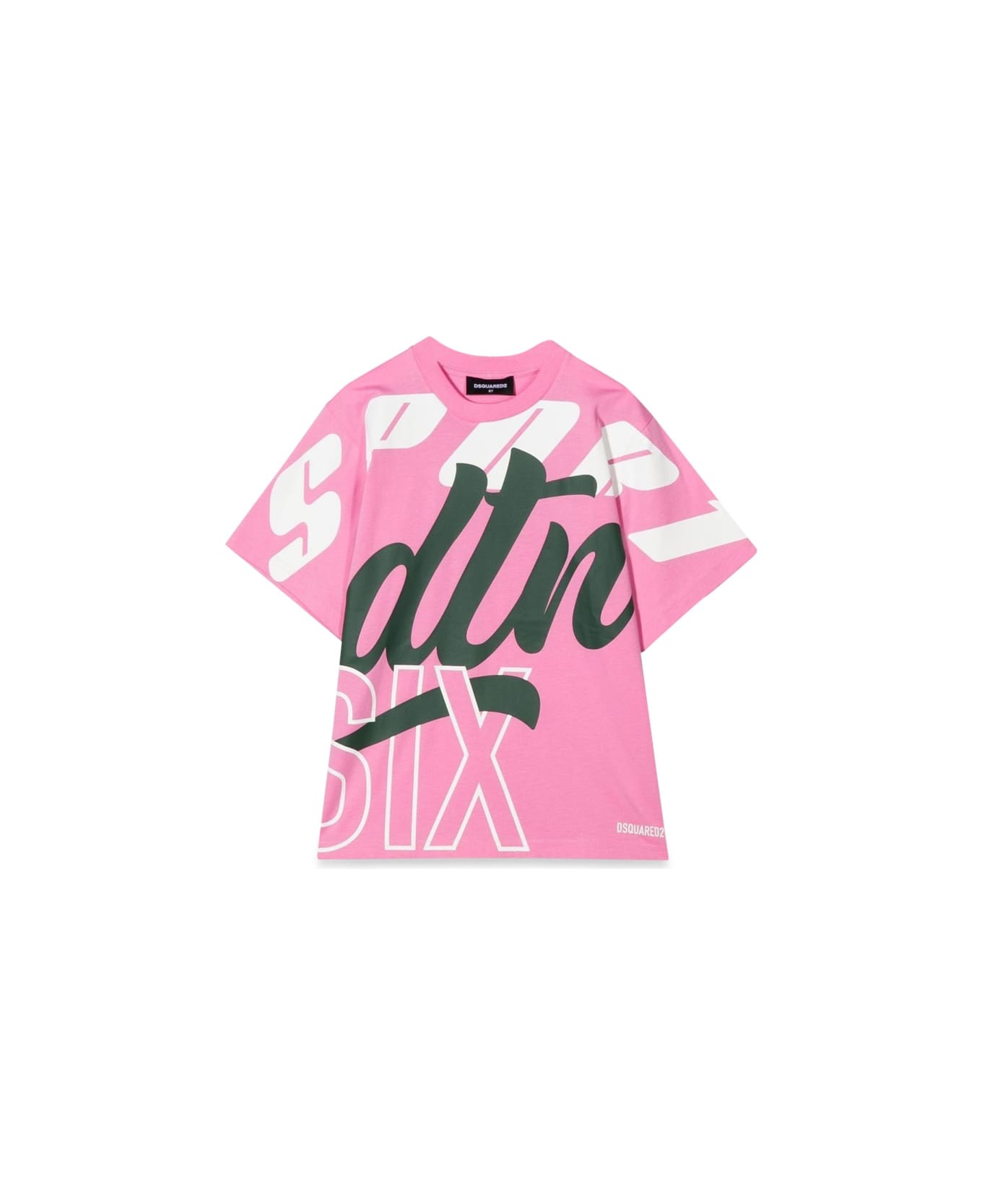 Dsquared2 T-shirt Allover Writing - PINK