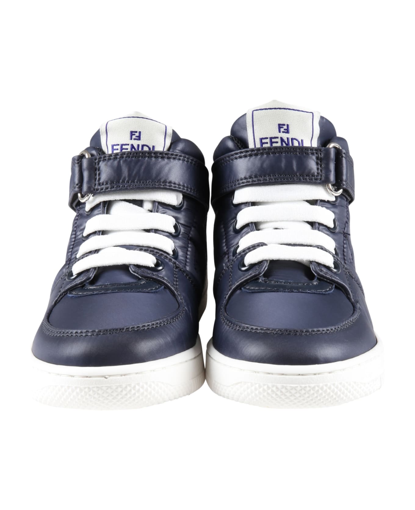Fendi Blue Sneakers For Boy With Embossed Logo - Blue シューズ