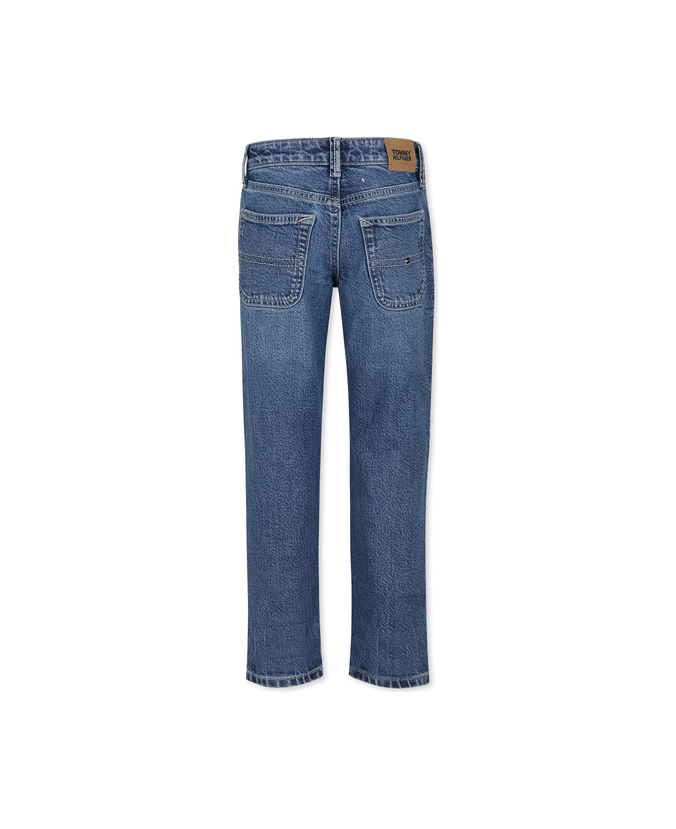 Tommy Hilfiger Blue Jeans For Boy With Flag - Denim