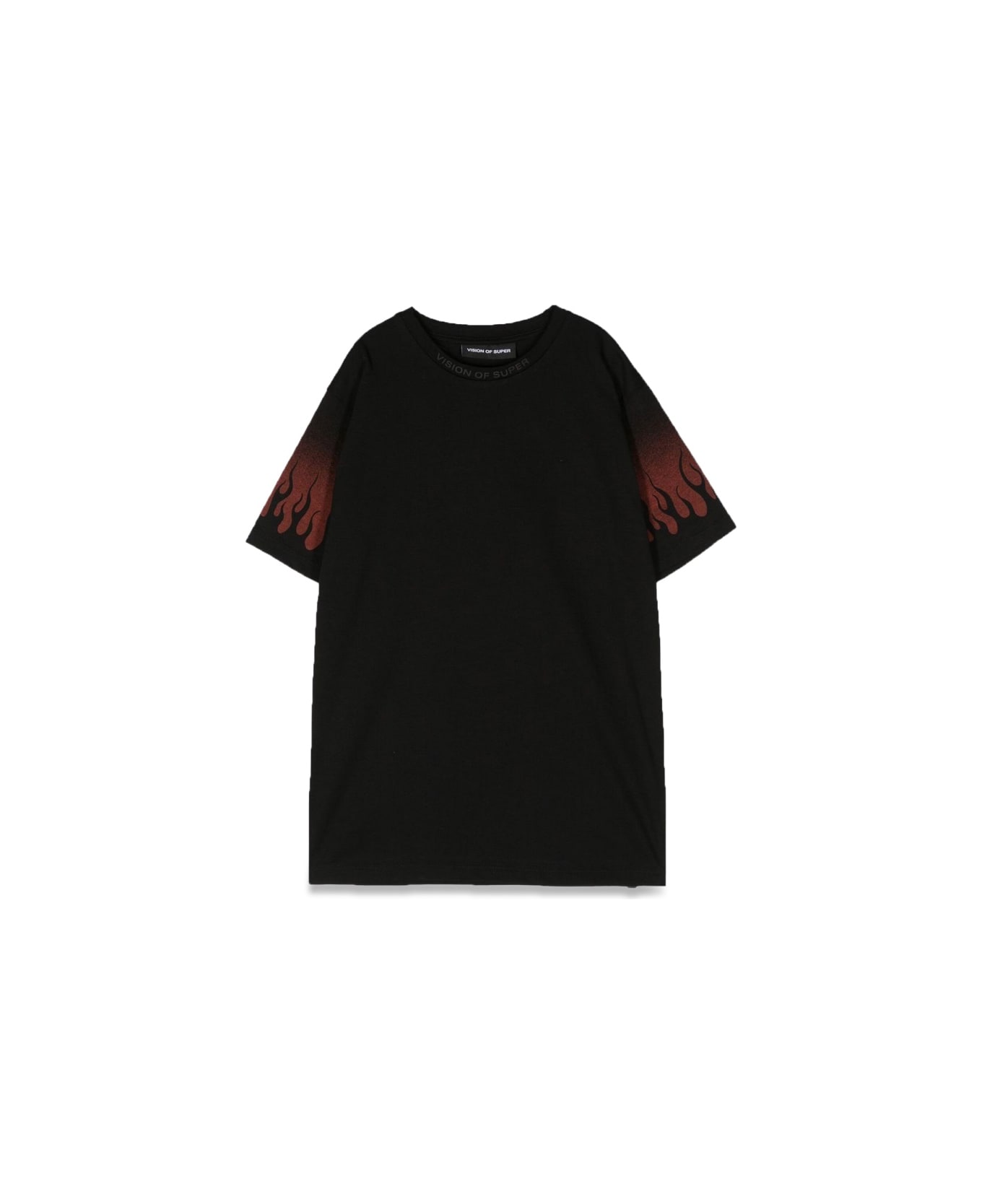 Vision of Super Negative Red Flames M/c T-shirt - BLACK
