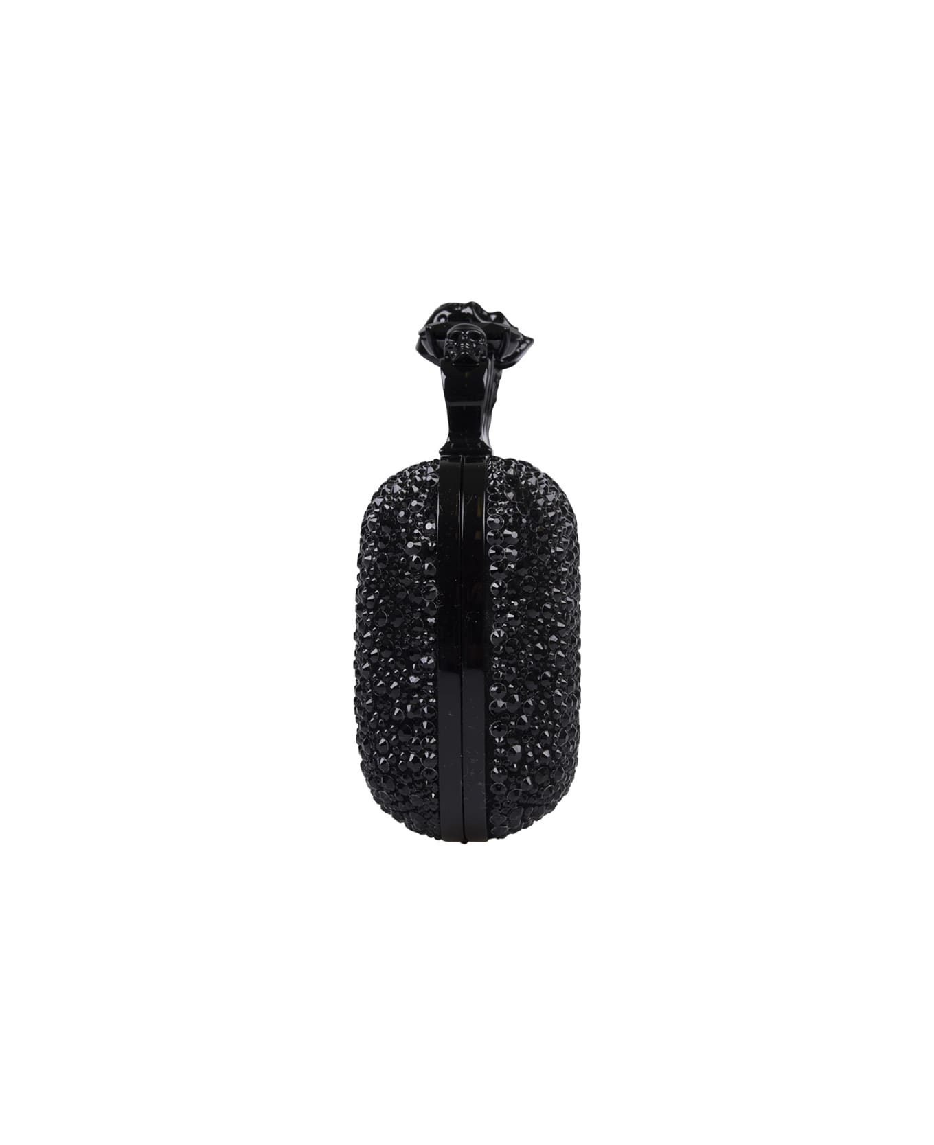 Alexander McQueen Black Skull Four Ring Clutch Bag With Chain - Nero クラッチバッグ