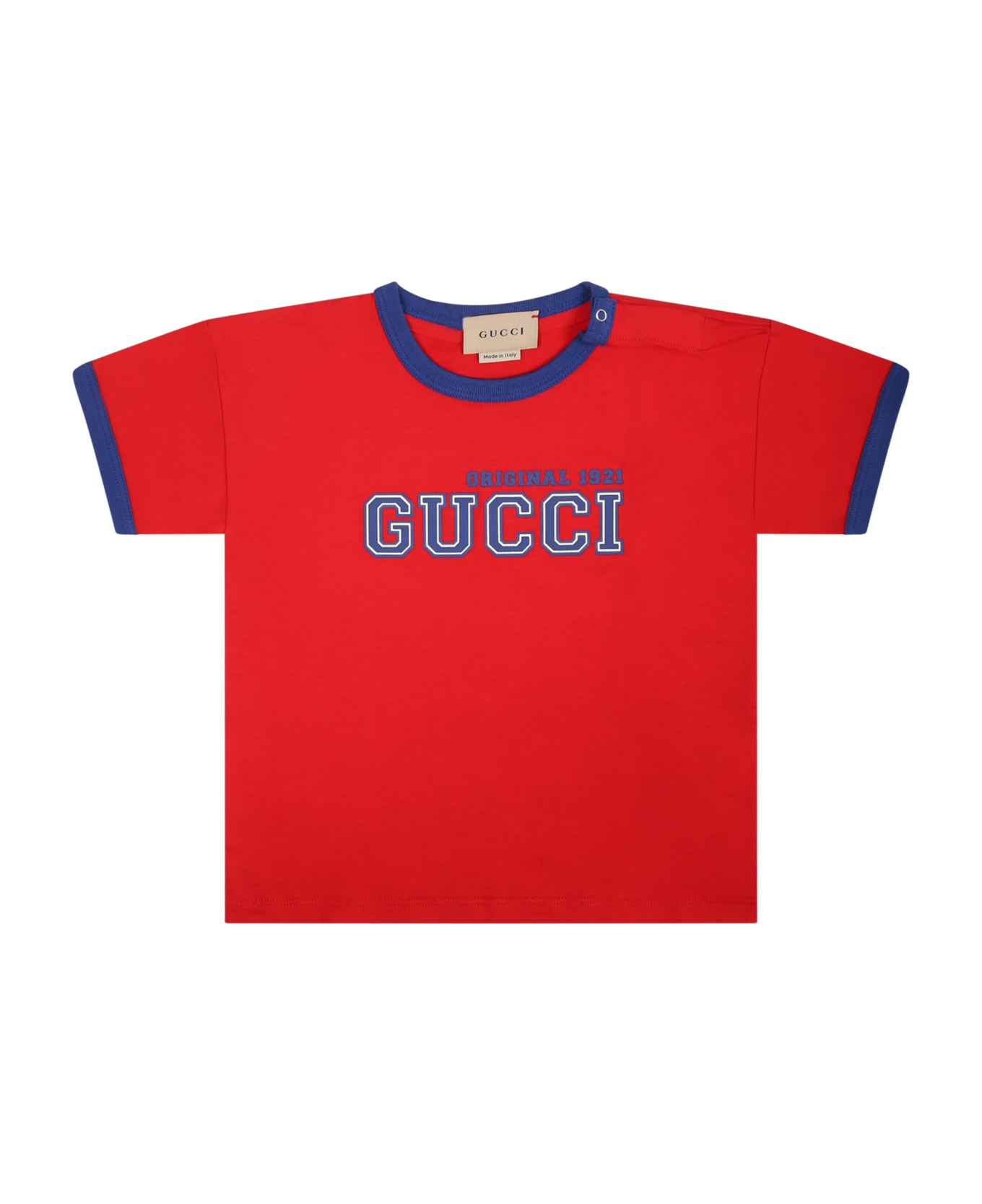Gucci Red T-shirt For Baby Boy With Logo - Red