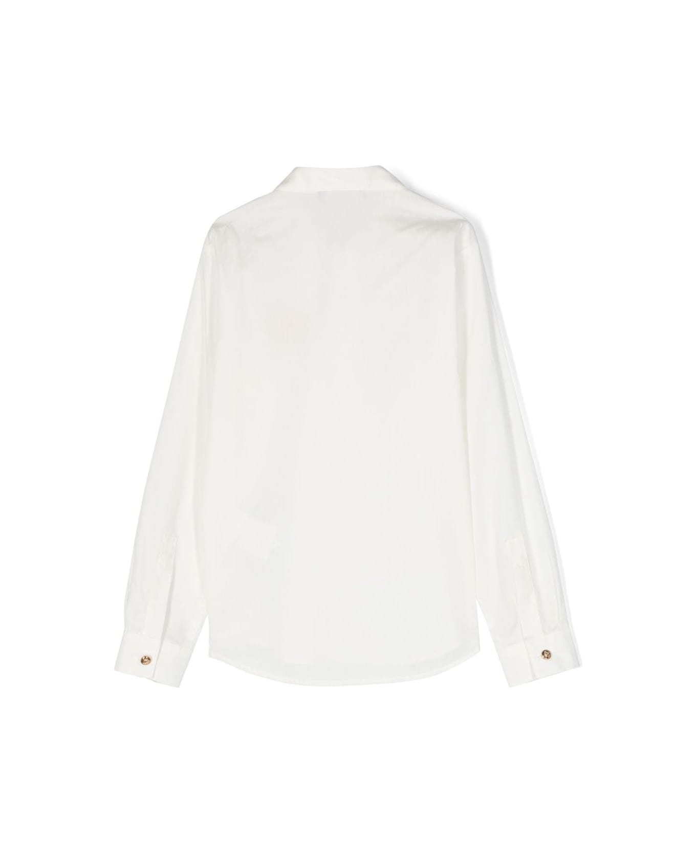 Versace Camicia Bianca In Popeline Di Cotone Bambino - Bianco