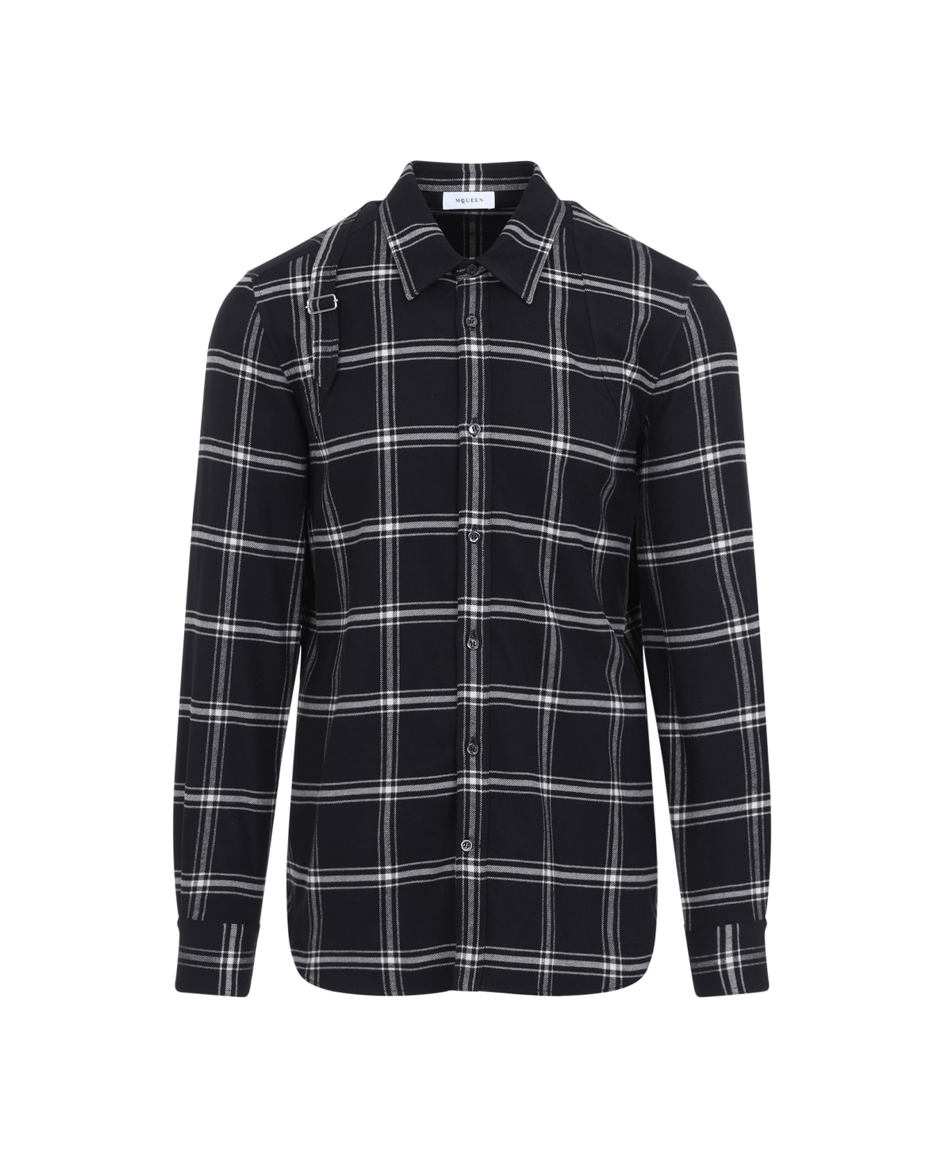 Alexander McQueen Twin Needle Harness Shirt - Black Ivory