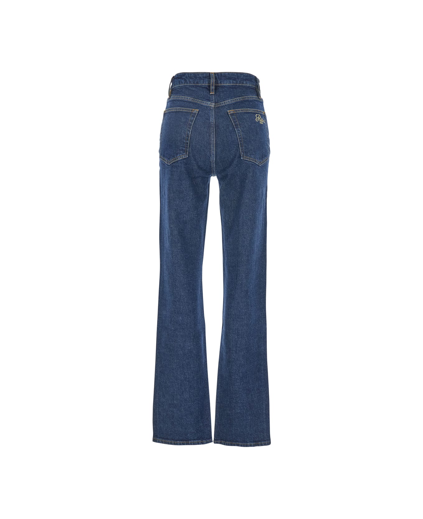 Frame 
the Ritz Ruler
 Blue Flared Jeans With Logo Plaque On The Waist And Logo Embroidery On The Rear In Denim Woman - BLUE