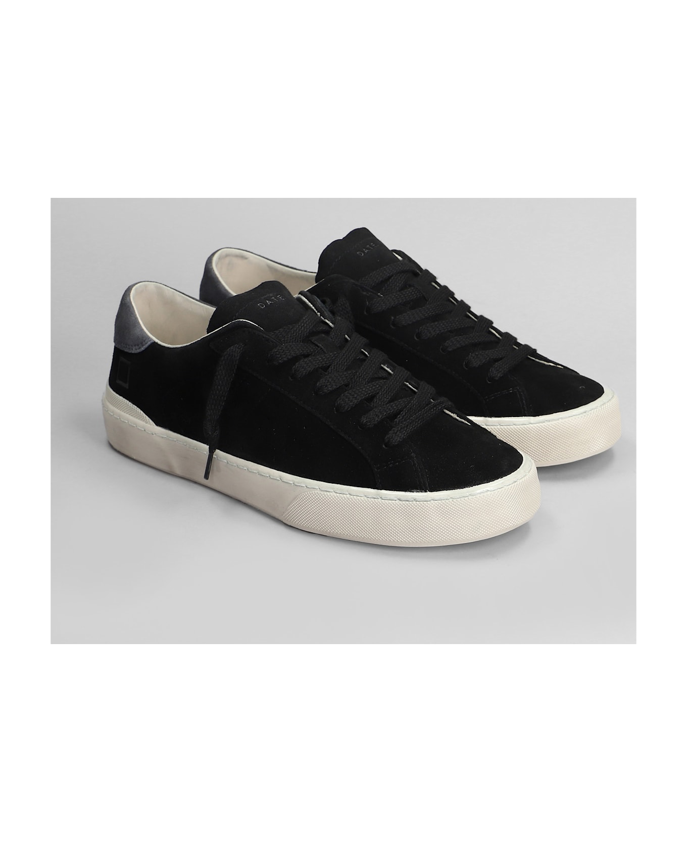 D.A.T.E. Hill Low Sneakers In Black Suede - black