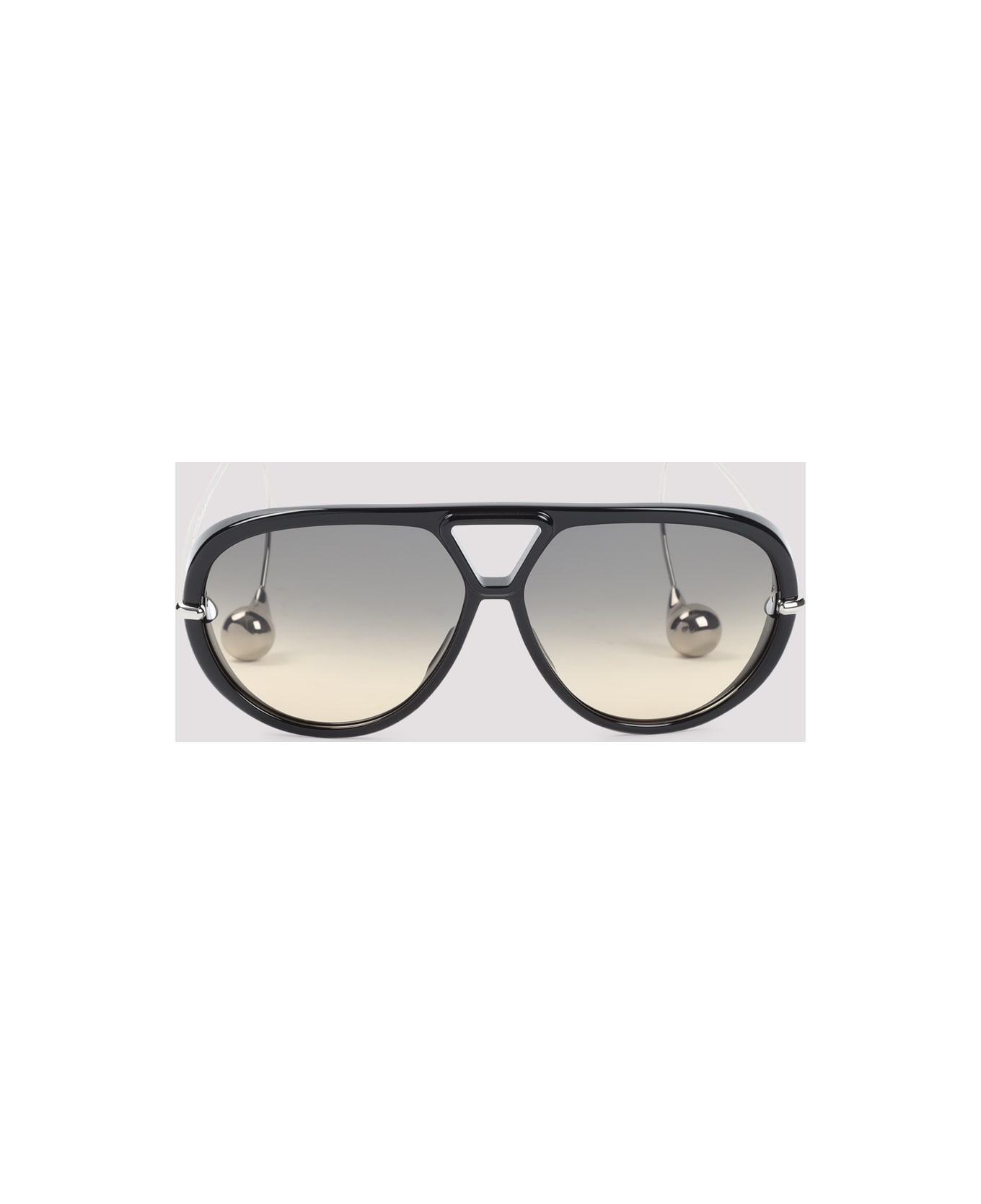Bottega Veneta Acetate Sunglasses - Black Silver Brown