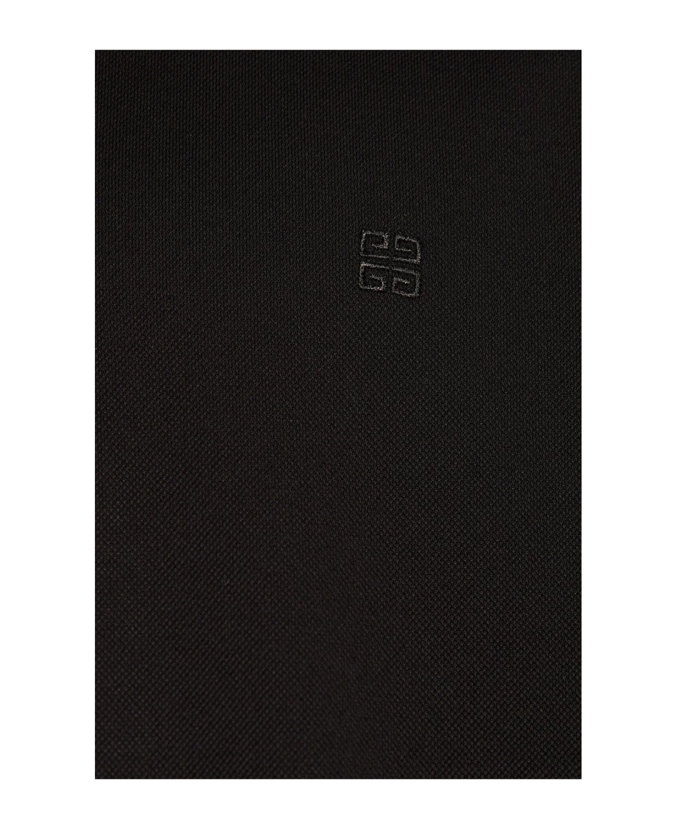 Givenchy Logo Embroidery Polo Shirt - Black