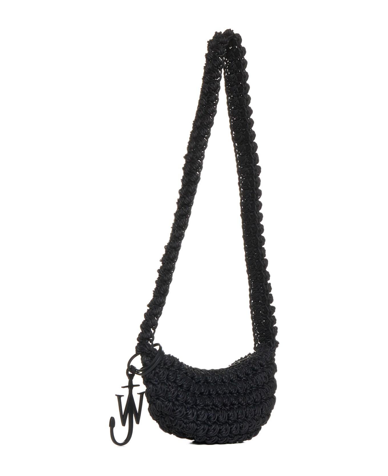 J.W. Anderson Black Knit Popcorn Sling Crossbody Bag - Black ショルダーバッグ
