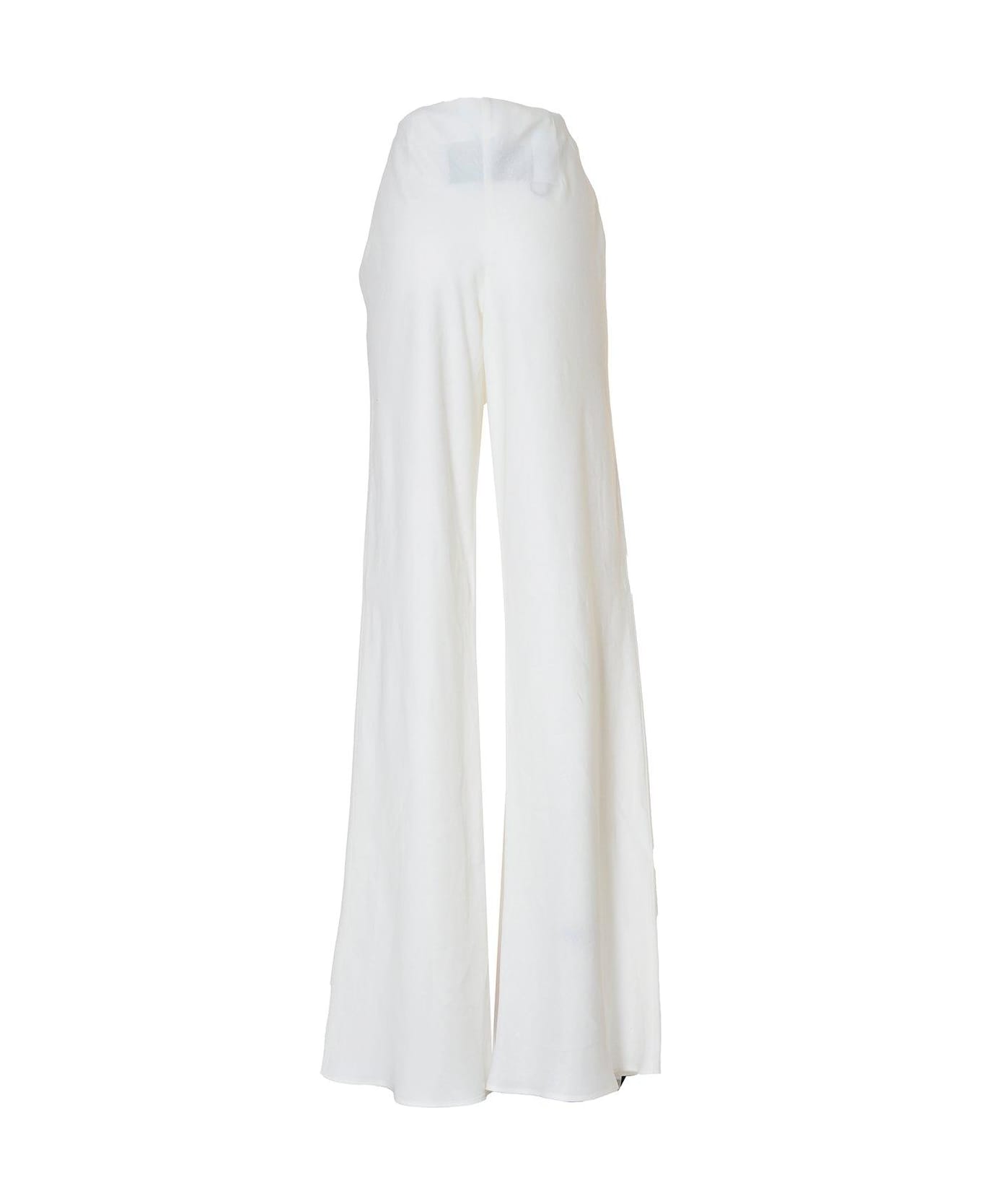 Alberta Ferretti High Waist Wide Leg Flared Pants - Bianco