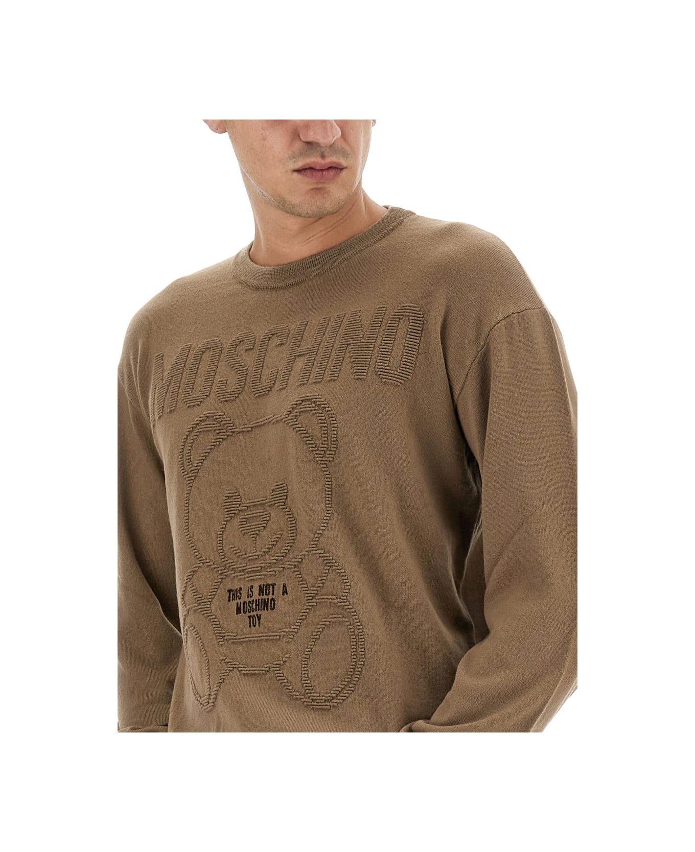 Moschino Jersey With Logo - BROWN