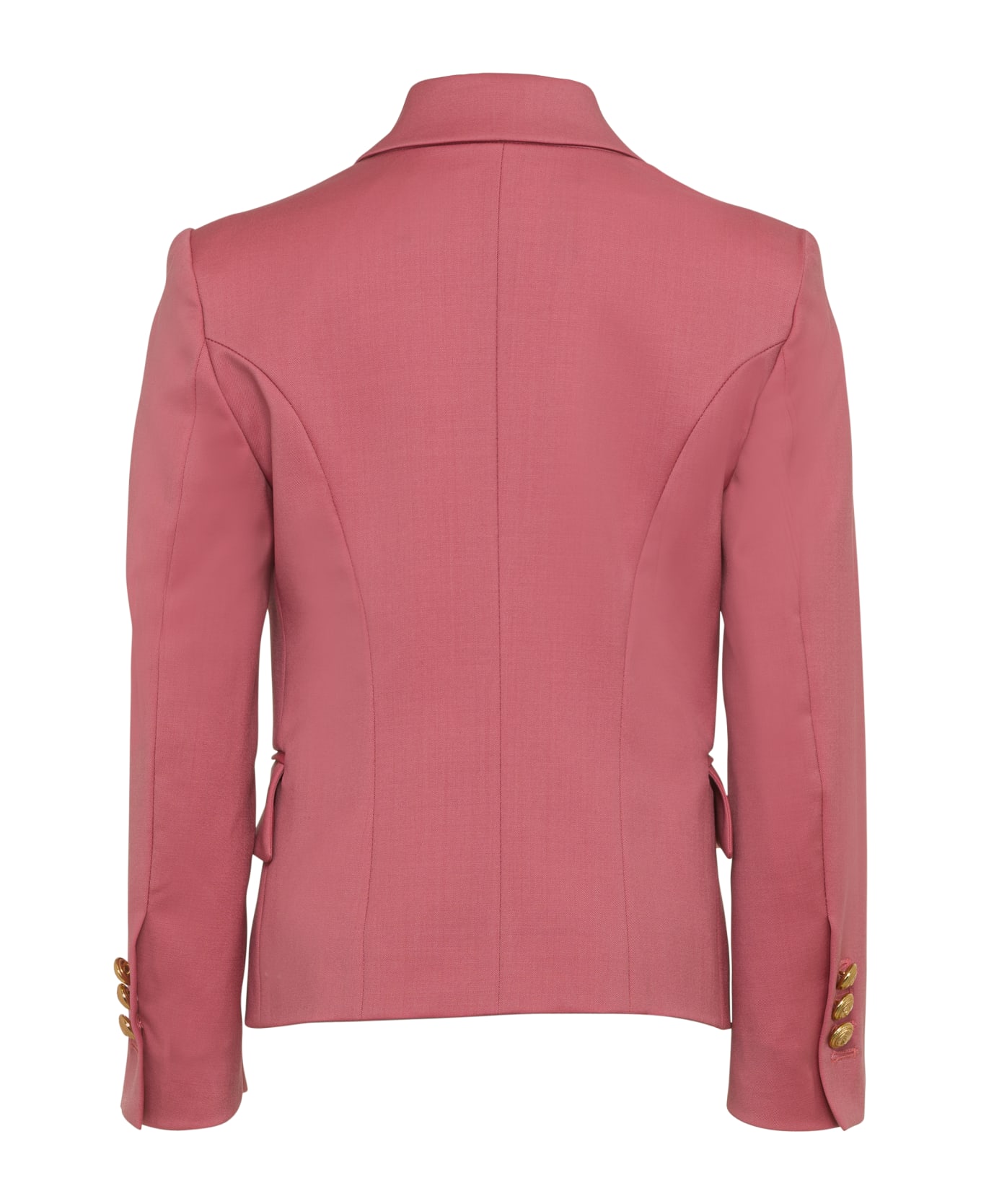 Balmain Pink Double Breasted Blazer - Pink
