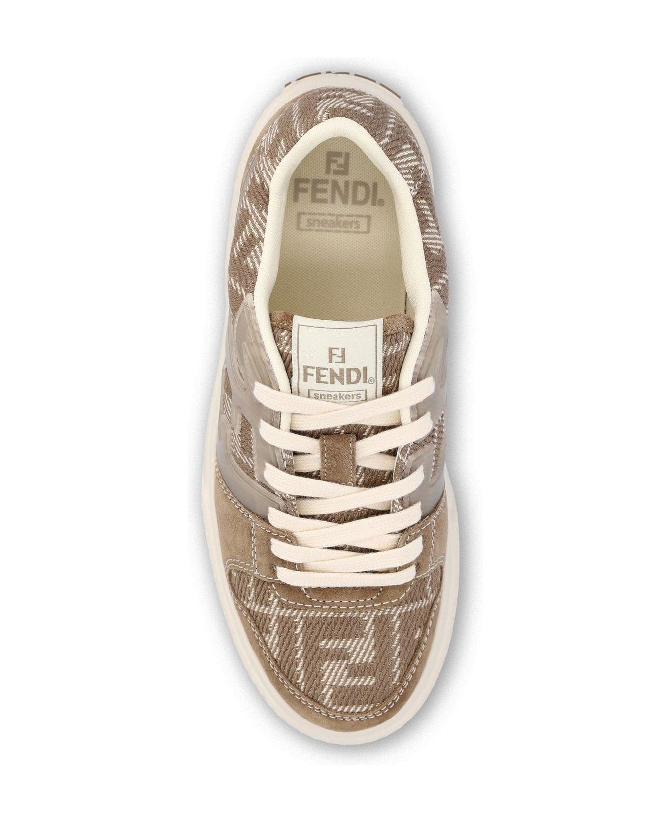 Fendi Match Lace-up Sneakers - Beige