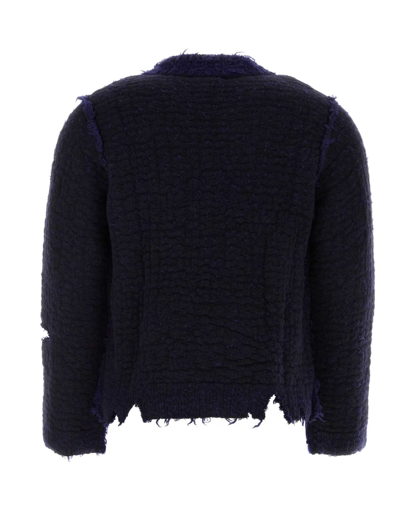 Namacheko Two-tone Wool Blend Sweater - NAVY ニットウェア