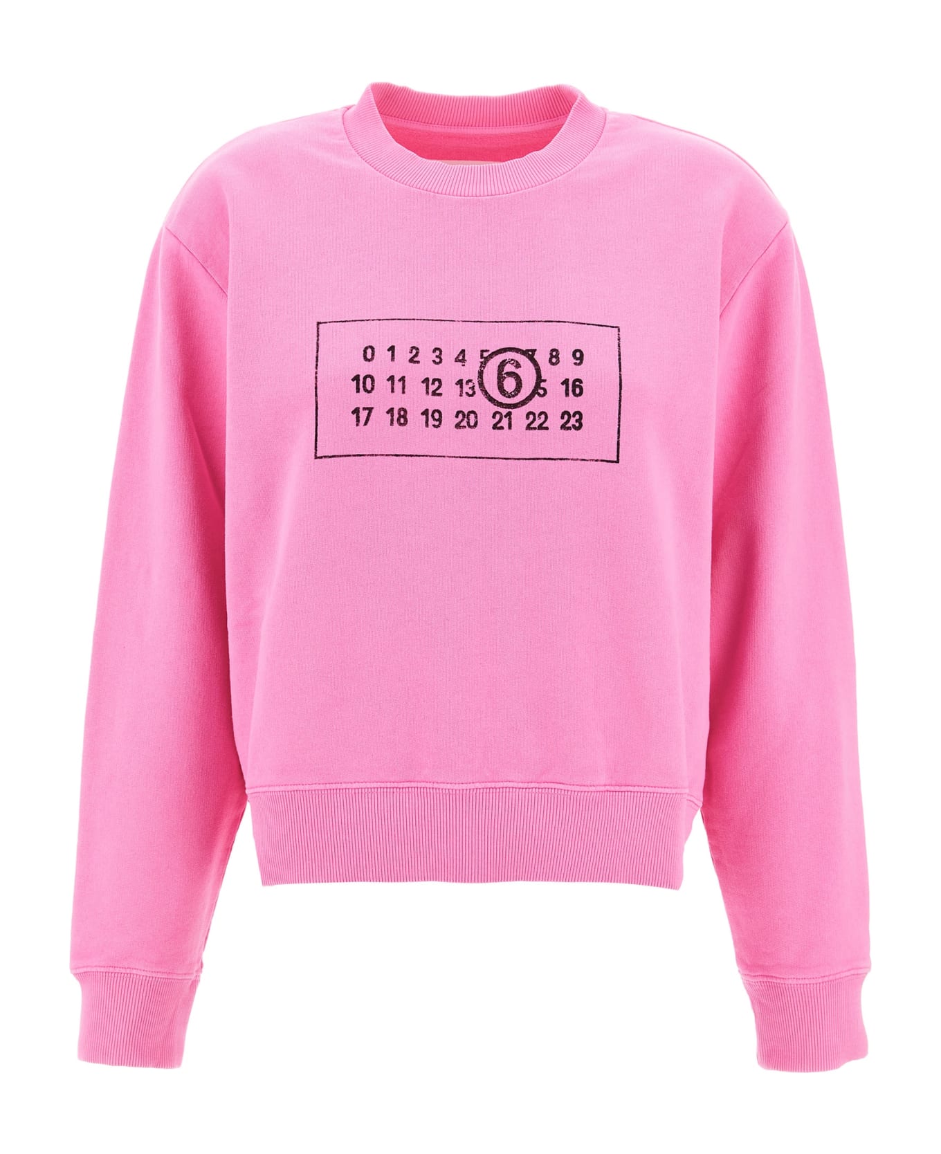 MM6 Maison Margiela Logo Print Sweatshirt - Fuchsia