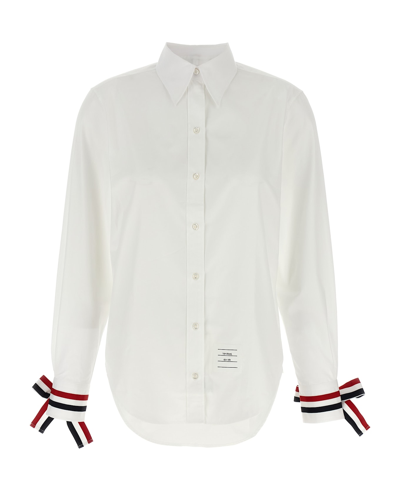Thom Browne Rwb Tape Cuffs Shirt - White