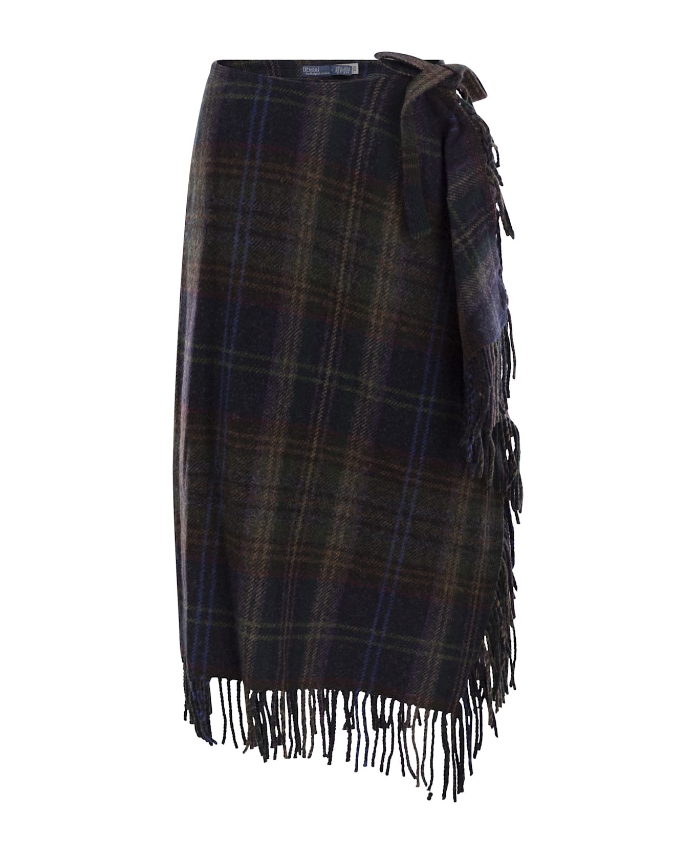 Polo Ralph Lauren Fringed Wrap Skirt - Blue/brown