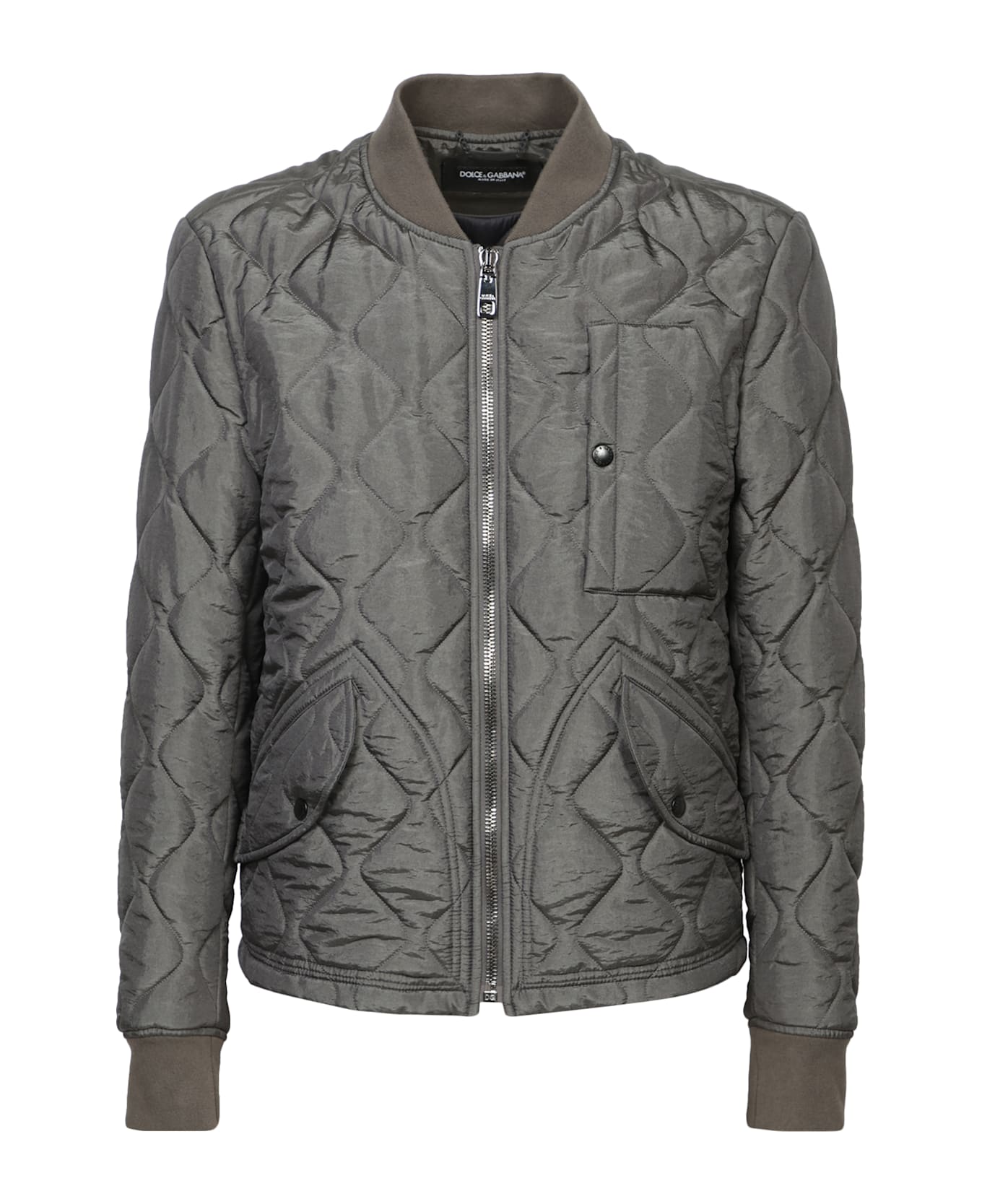 Dolce 
Gabbana Zip-up Straight Hem Bomber Jacket - Grey