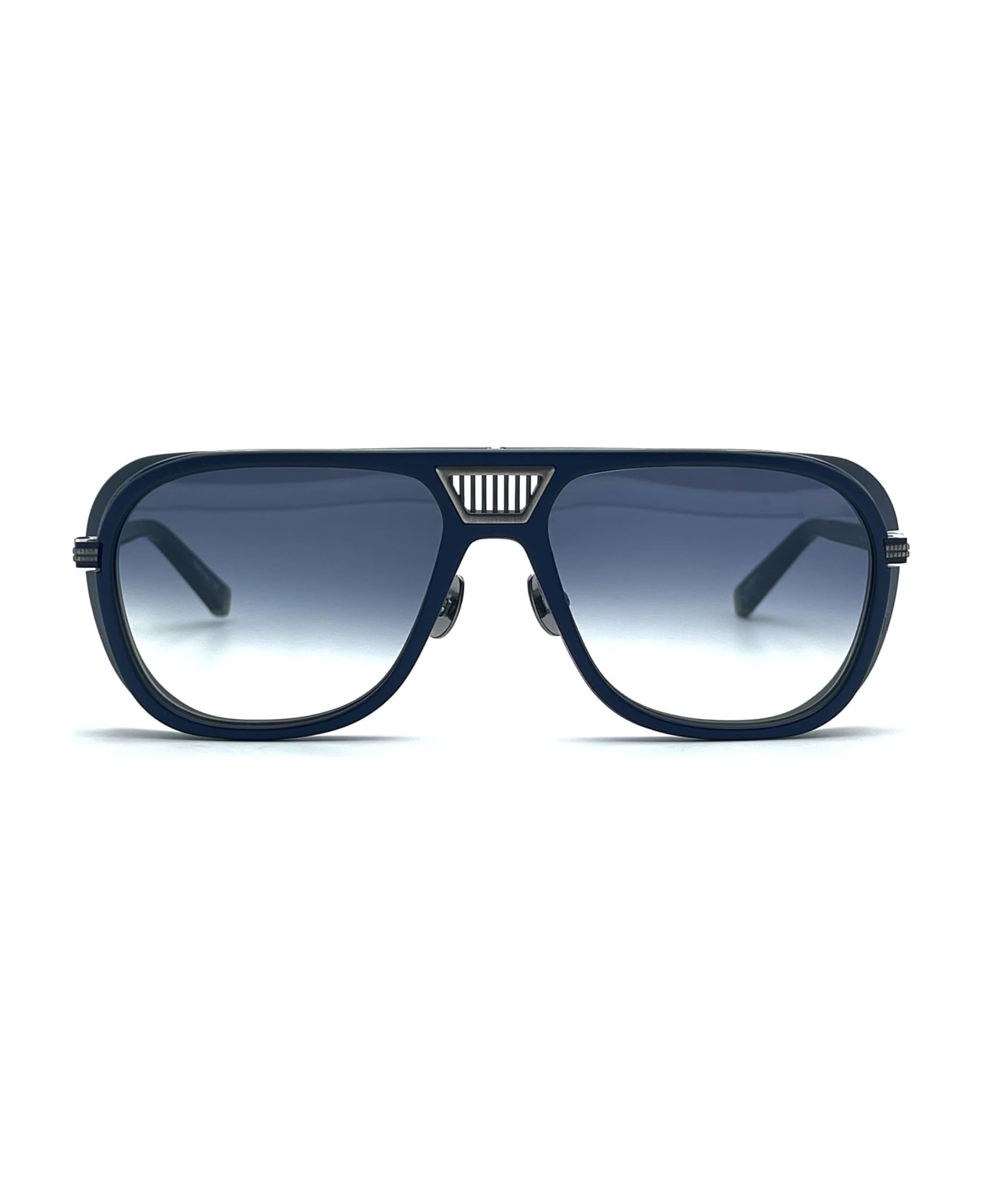 Matsuda M3023 V2 - Antique Silver / Matte Navy Sunglasses - navy blue