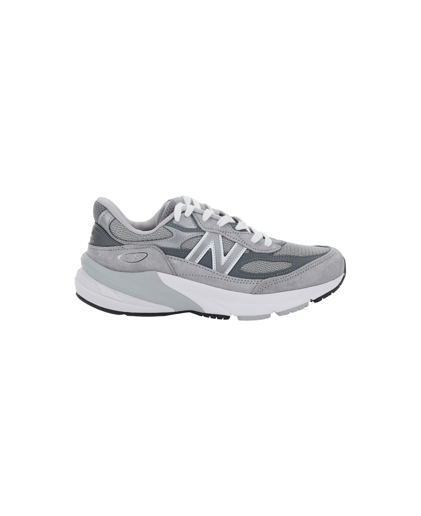 New Balance Grey Low Top Sneakers With Logo Detail In Suede And Tech Fabric Woman - Grey