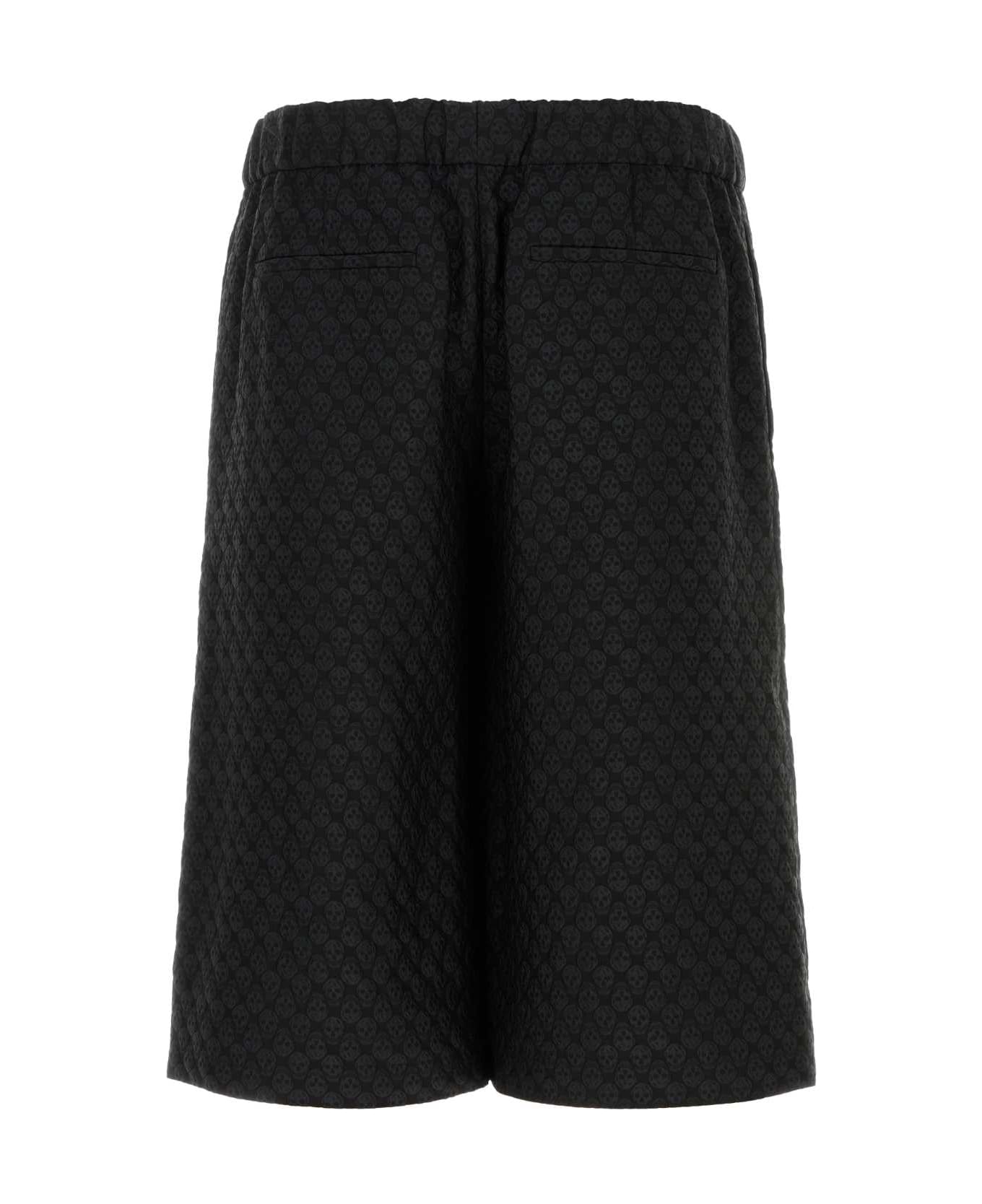 Alexander McQueen Black Viscose Blend Bermuda Shorts - BLACKBLACK