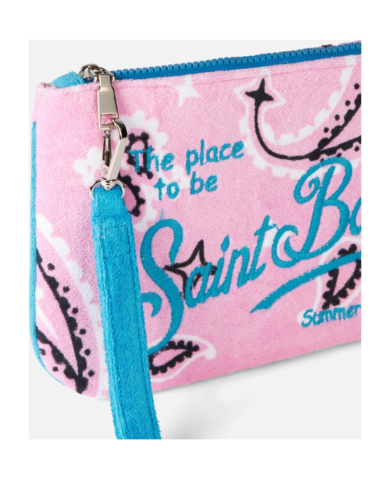 MC2 Saint Barth Parisienne Terry Pouch Bag With Paisley Print - PINK