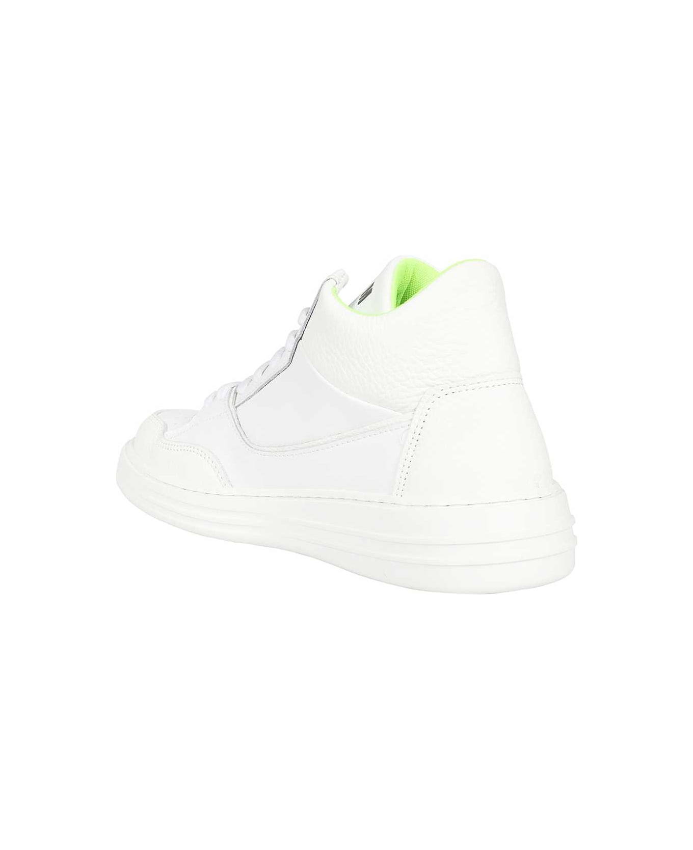 MSGM Leather Low Sneakers - White