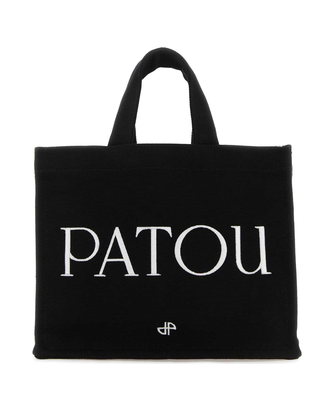 Patou Black Canvas Small Tote Patou Shopping Bag - BLACK