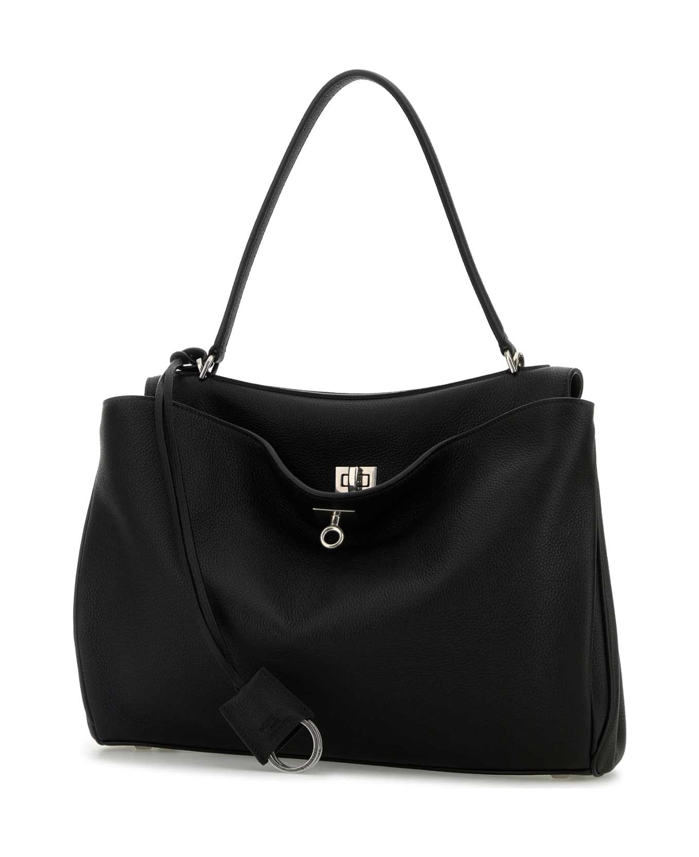 Balenciaga Black Leather Medium Rodeo Handbag - Black