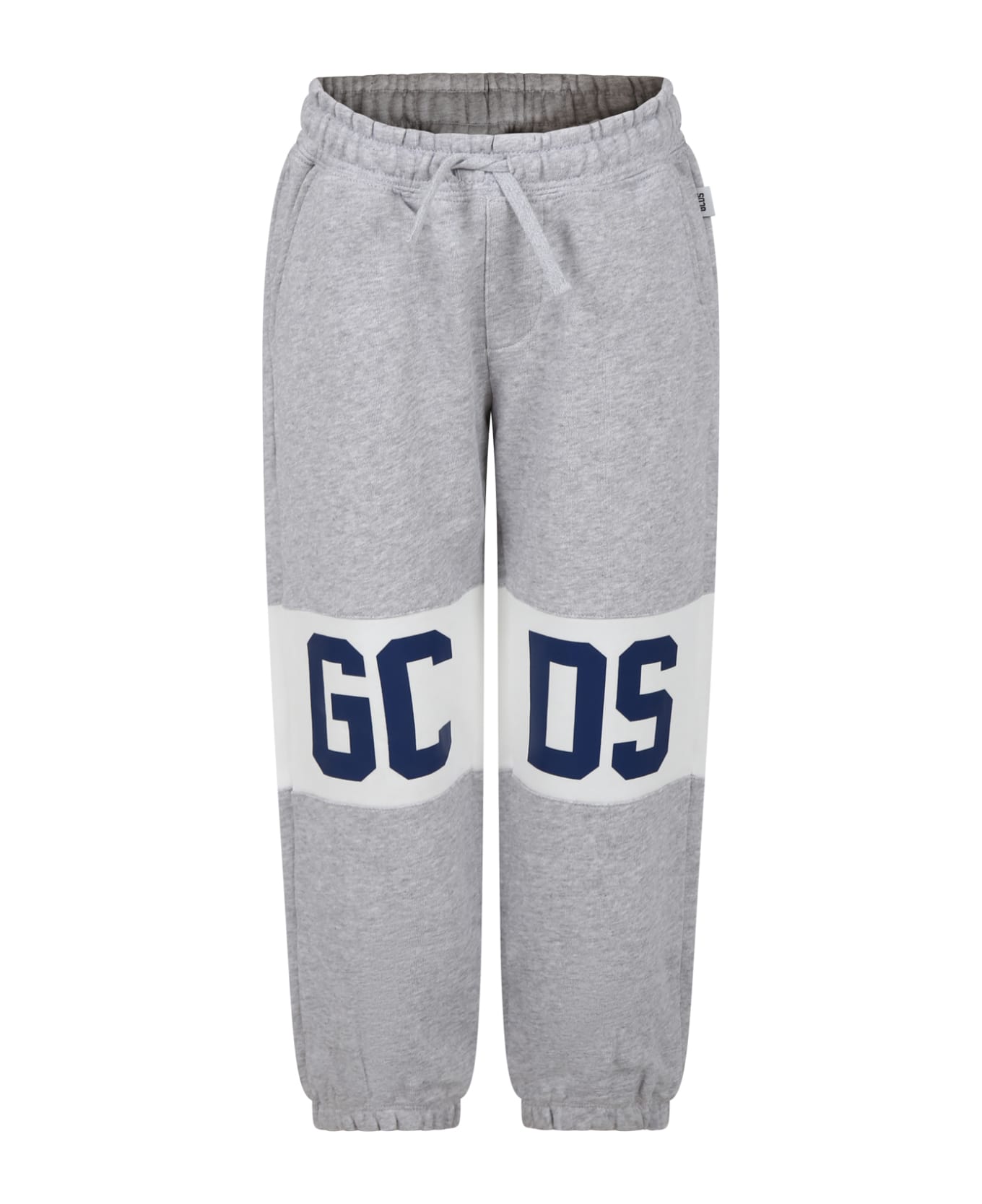 GCDS Mini Grey Trousers For Kids With Logo - Grey