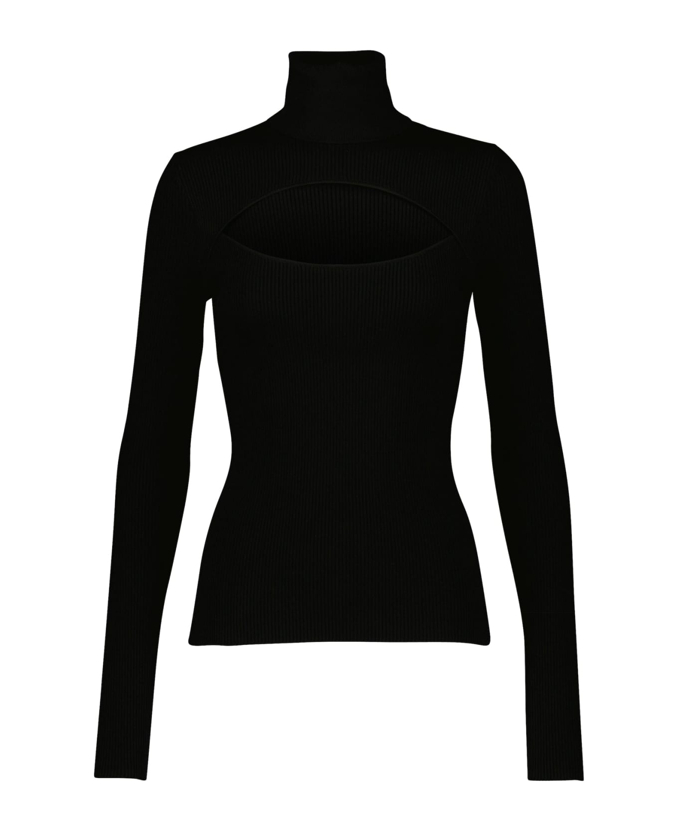 Dolce & Gabbana Silk Ribbed Sweater - Black