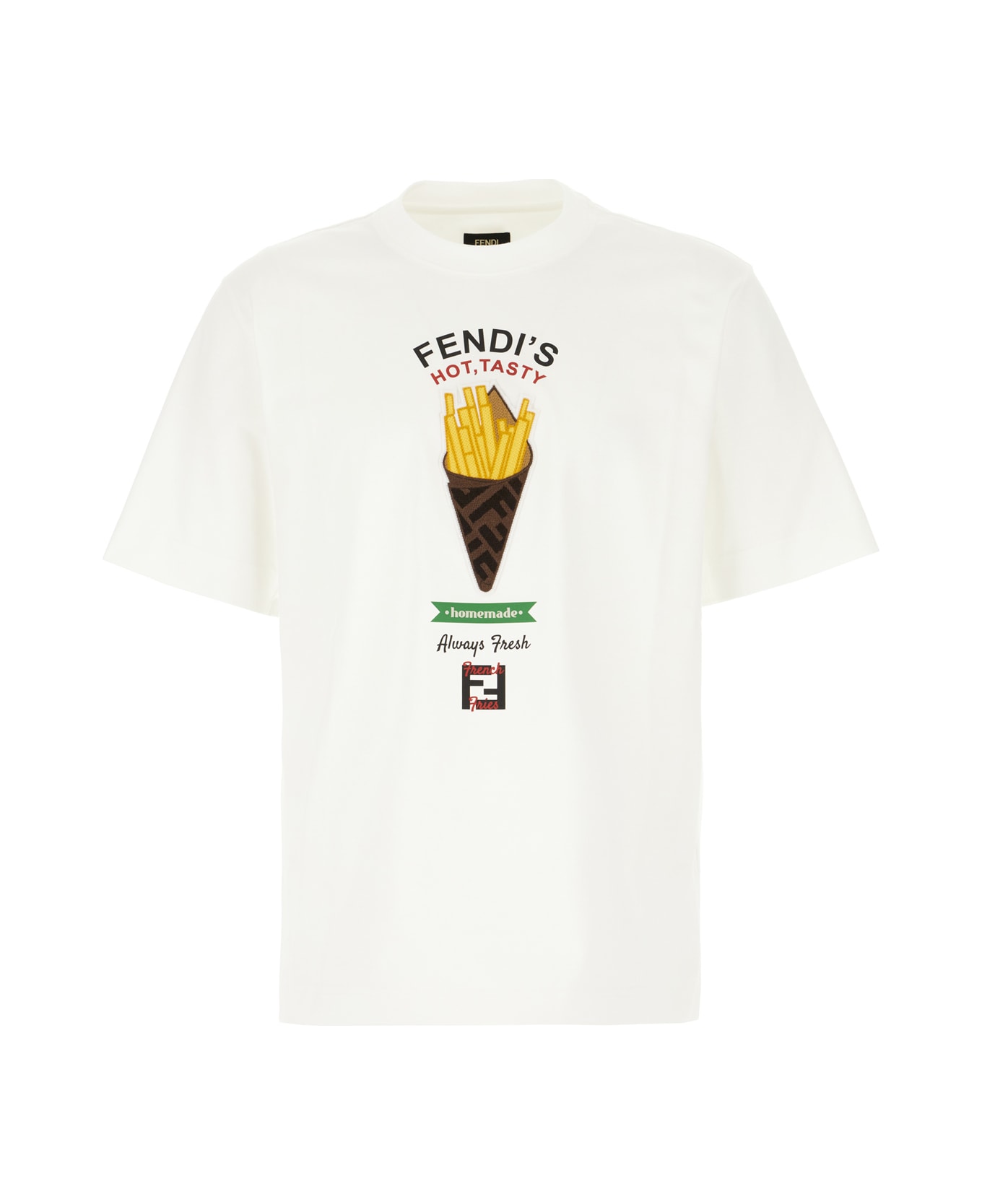 Fendi White Cotton T-shirt - Bianco