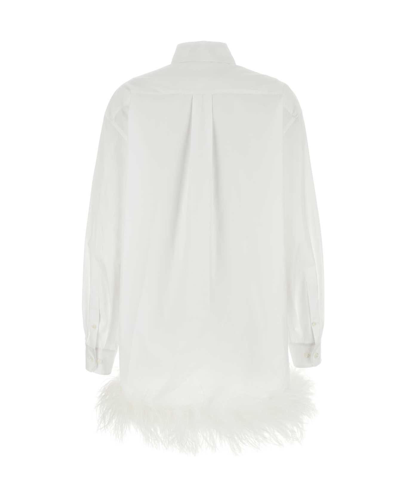 Miu Miu White Poplin Shirt Dress - BIANCO