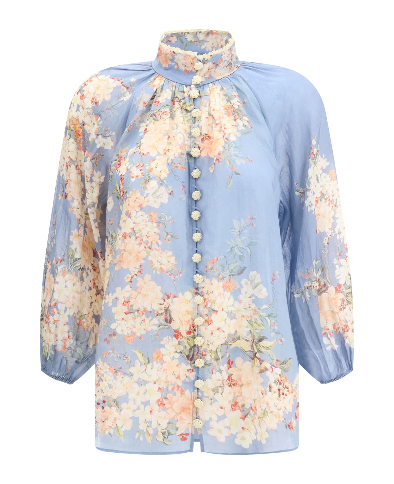 Zimmermann Cascadian Blouse With Puff Sleeves