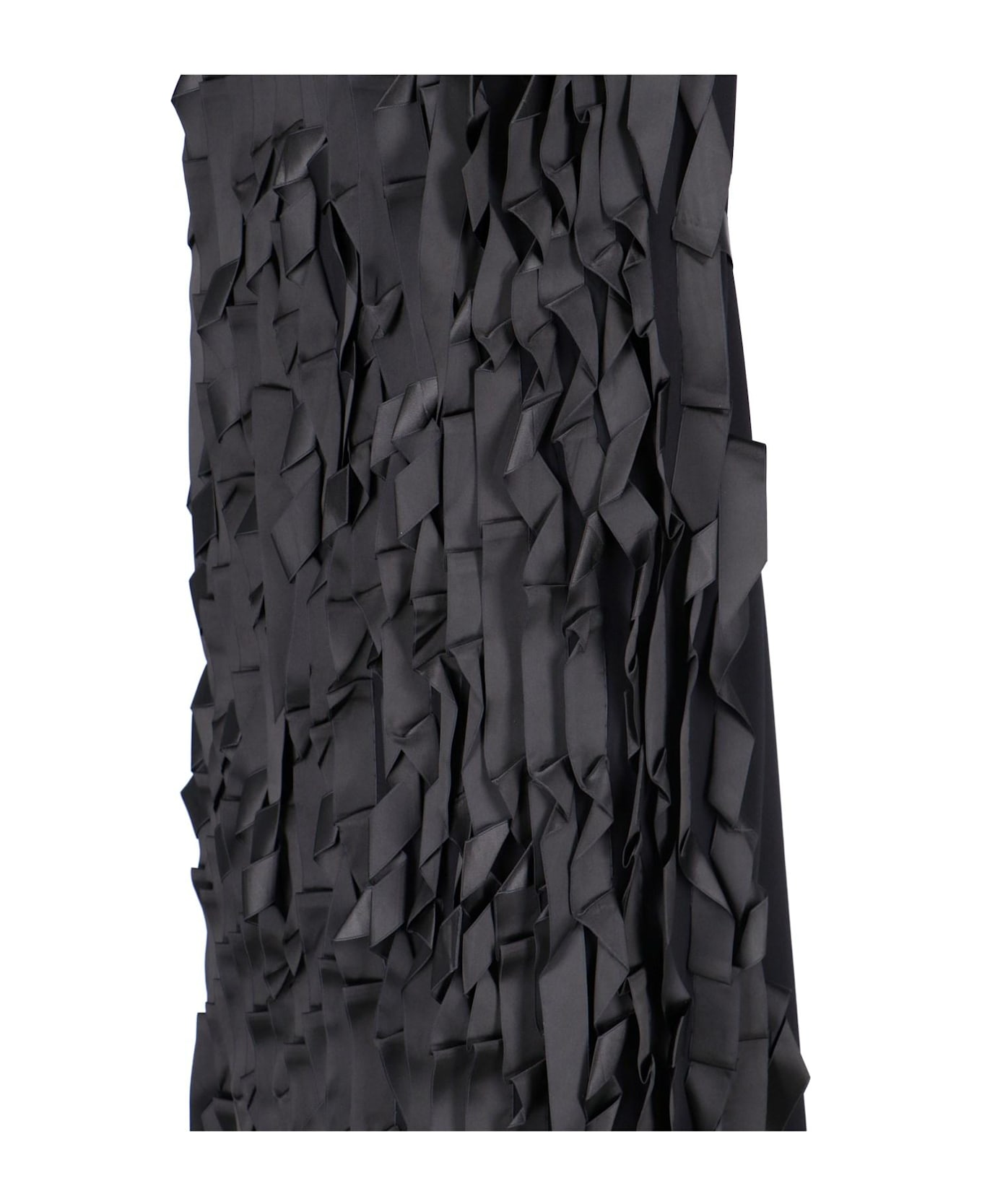 Prada Fringe Detail Maxi Dress - Black